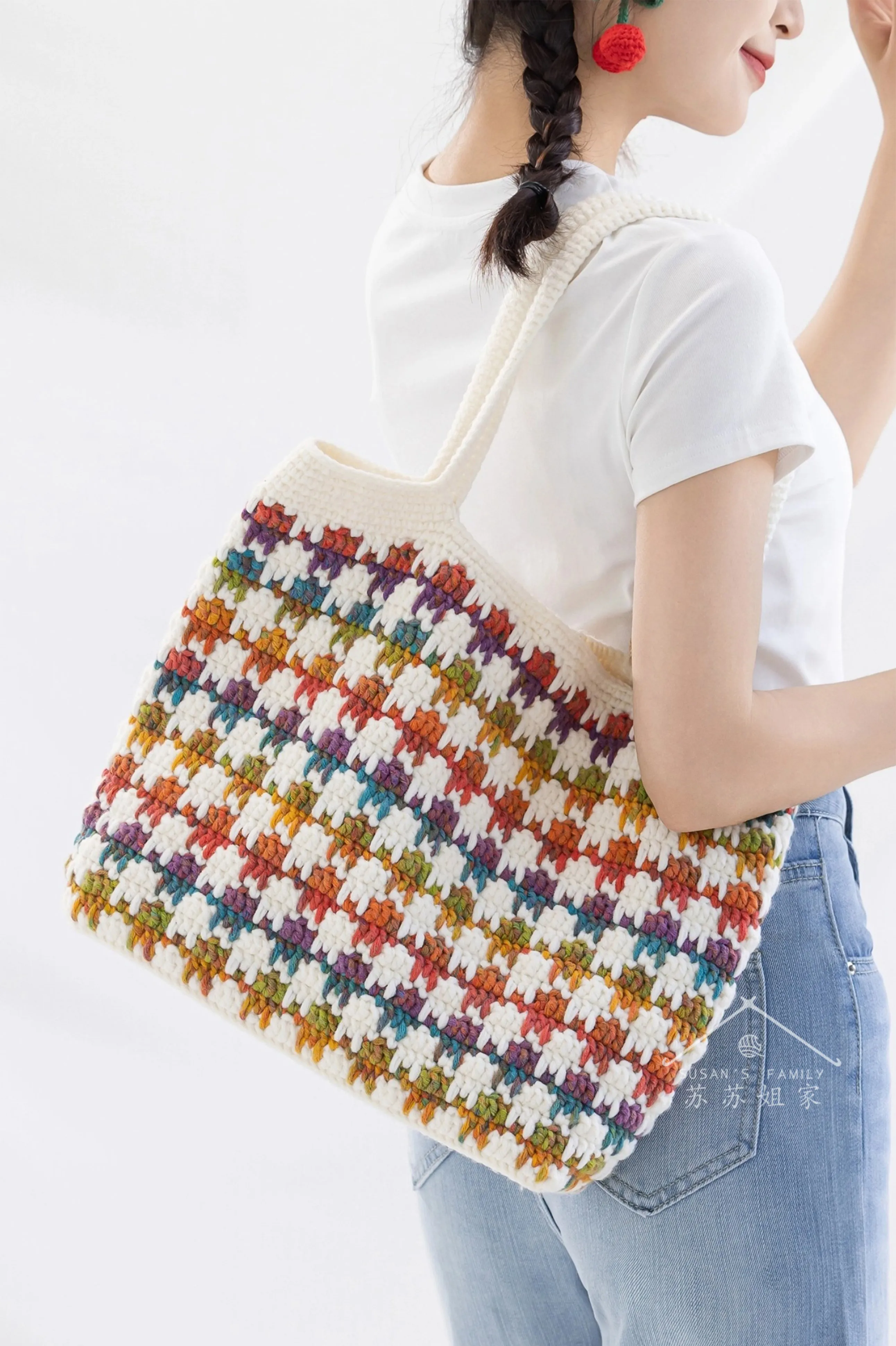 Houndstooth Shoulder Bag crochet project