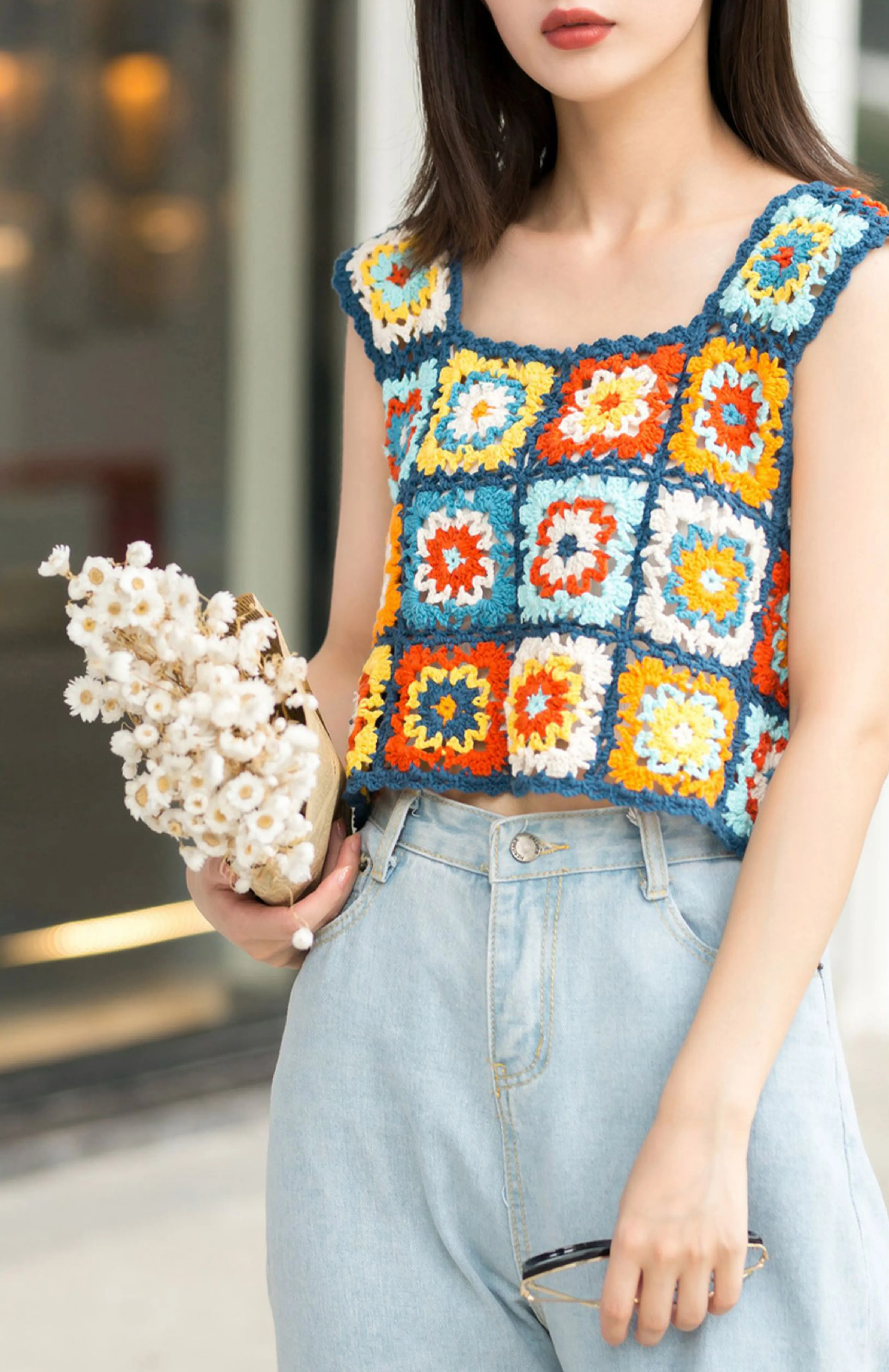 Granny Square Vest crochet project