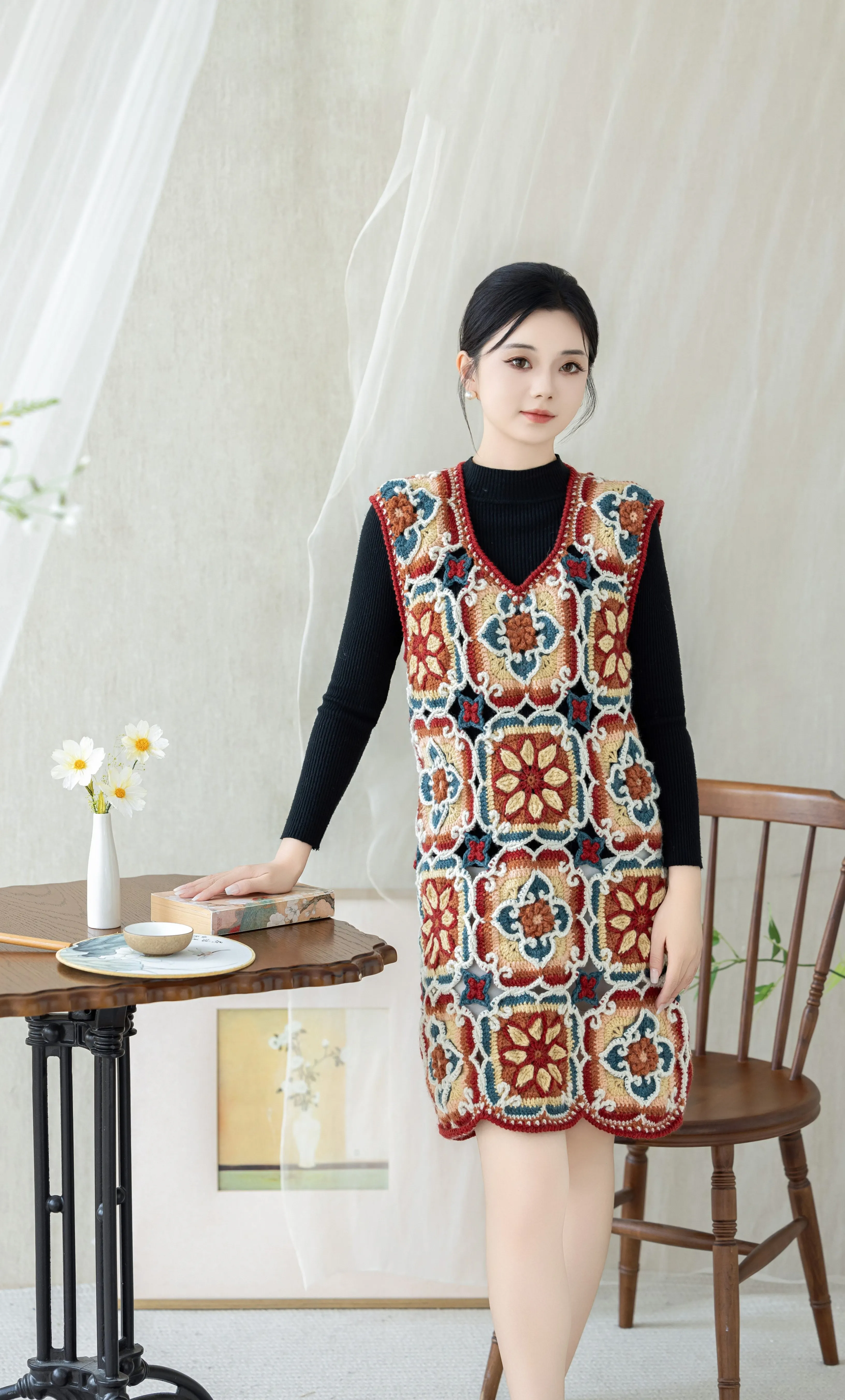 Ancient and Modern Lotus Motif Vest tutorial cover
