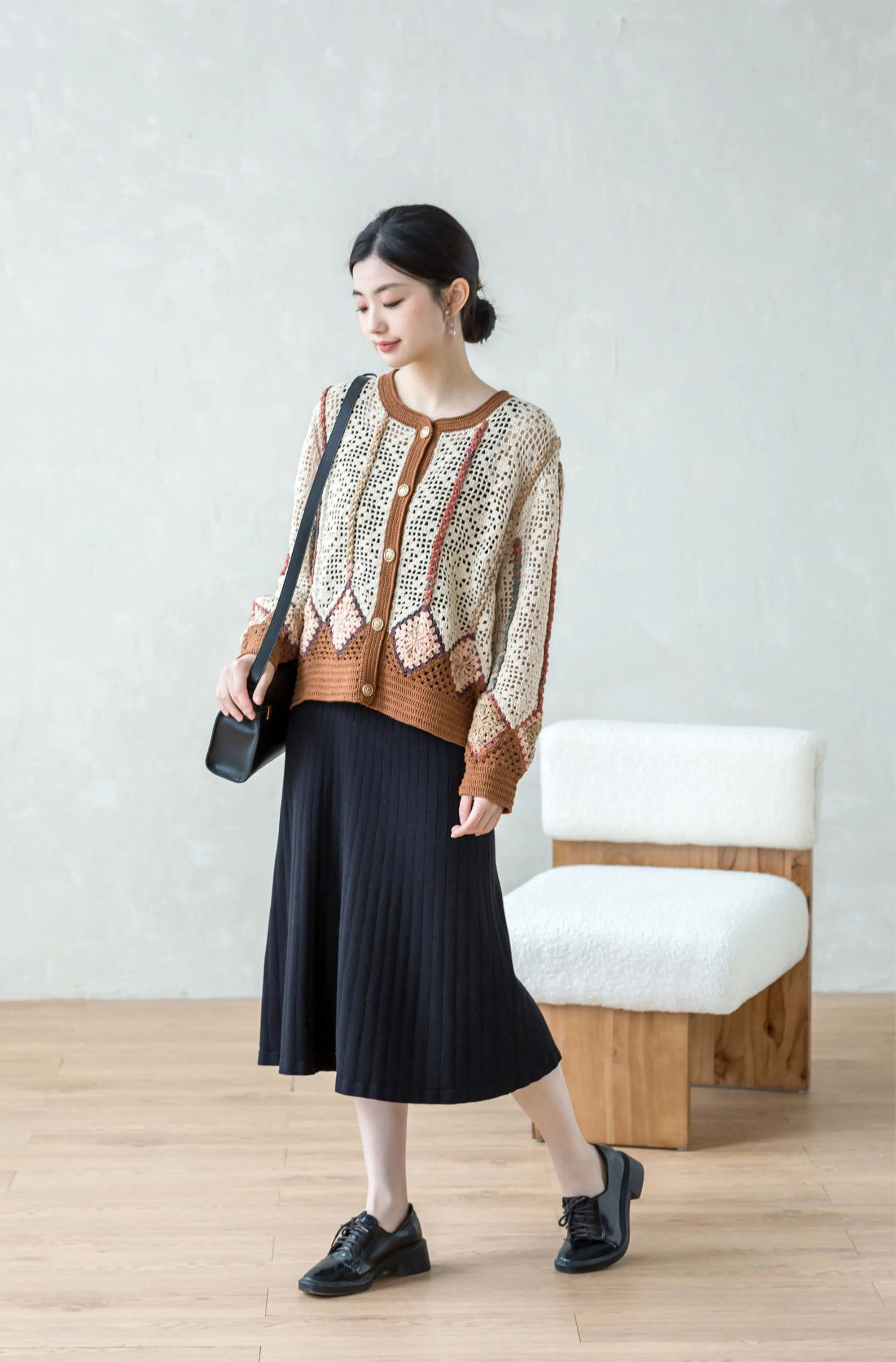 Colorful Grid Cardigan crochet project