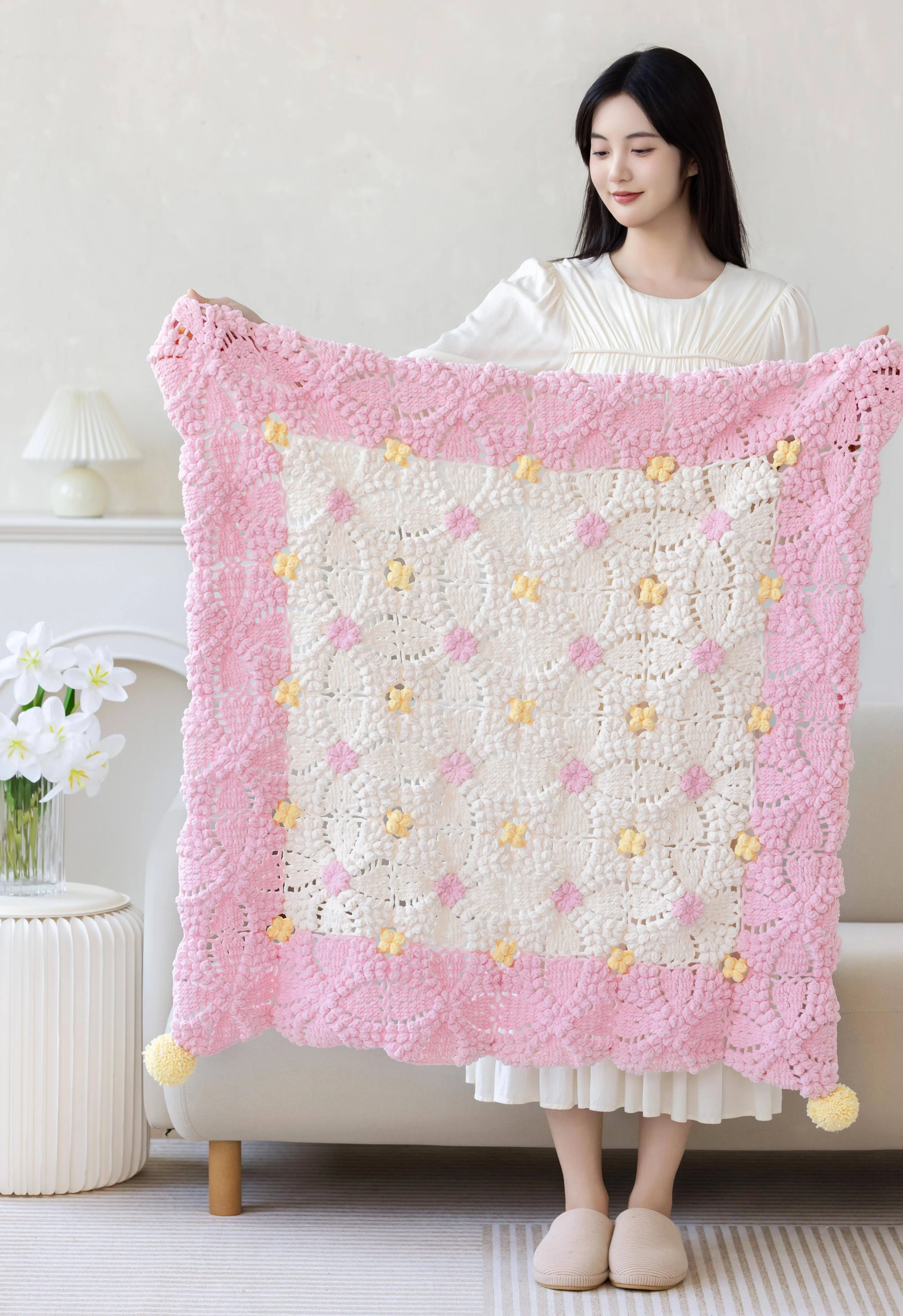 Pearl Blossom Blanket crochet project
