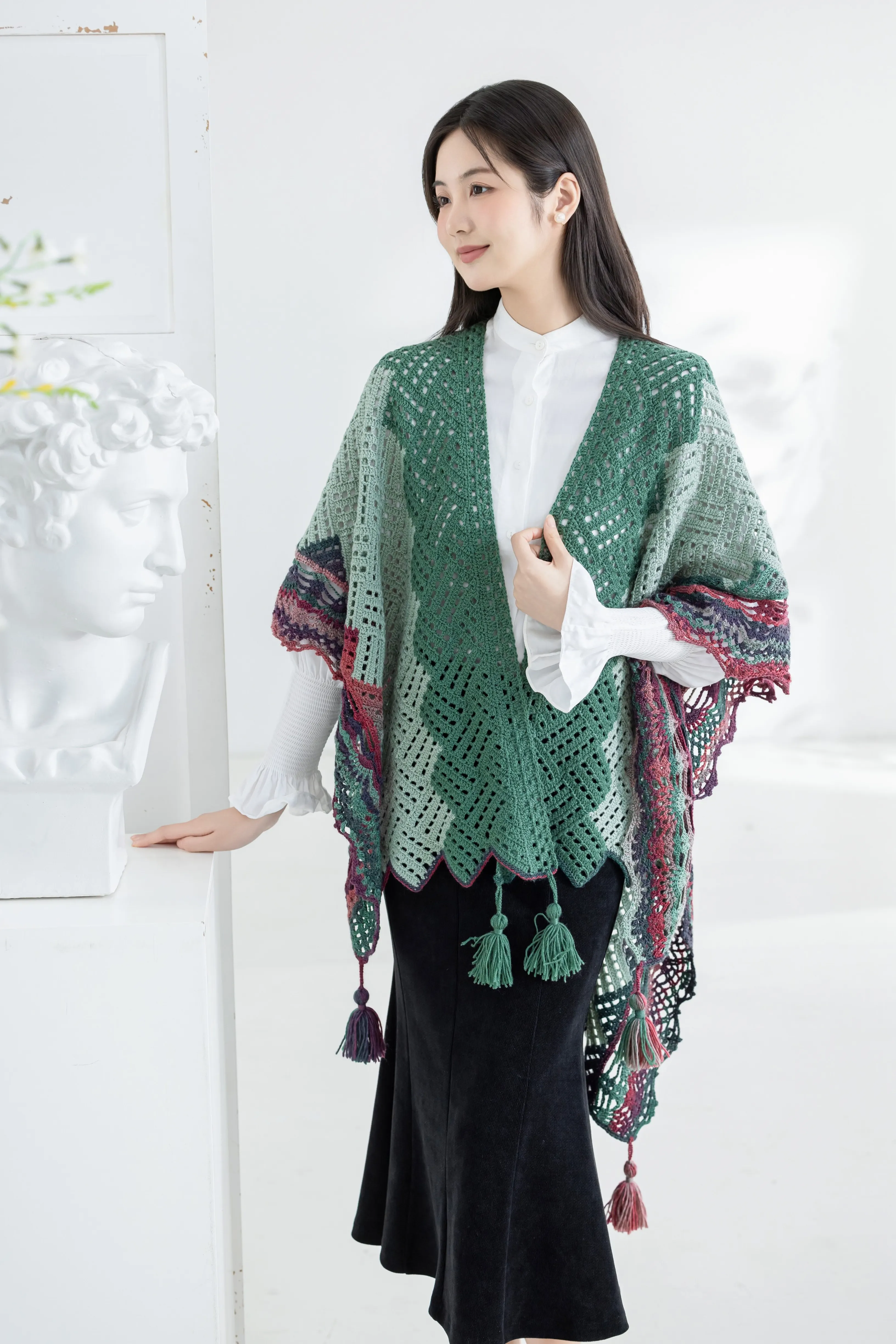 Windowpane Shawl crochet tutorial