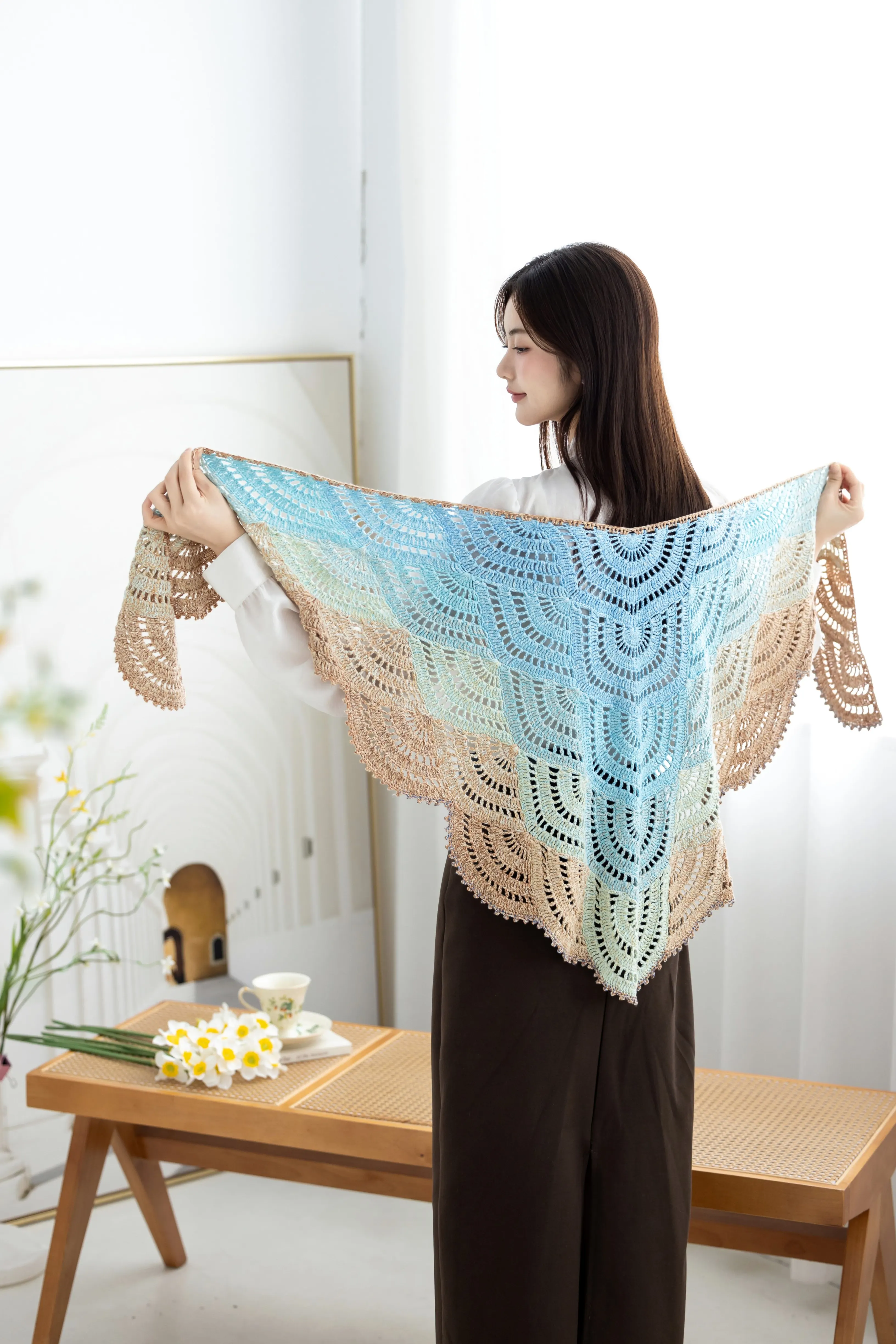 Waves Shawl crochet tutorial