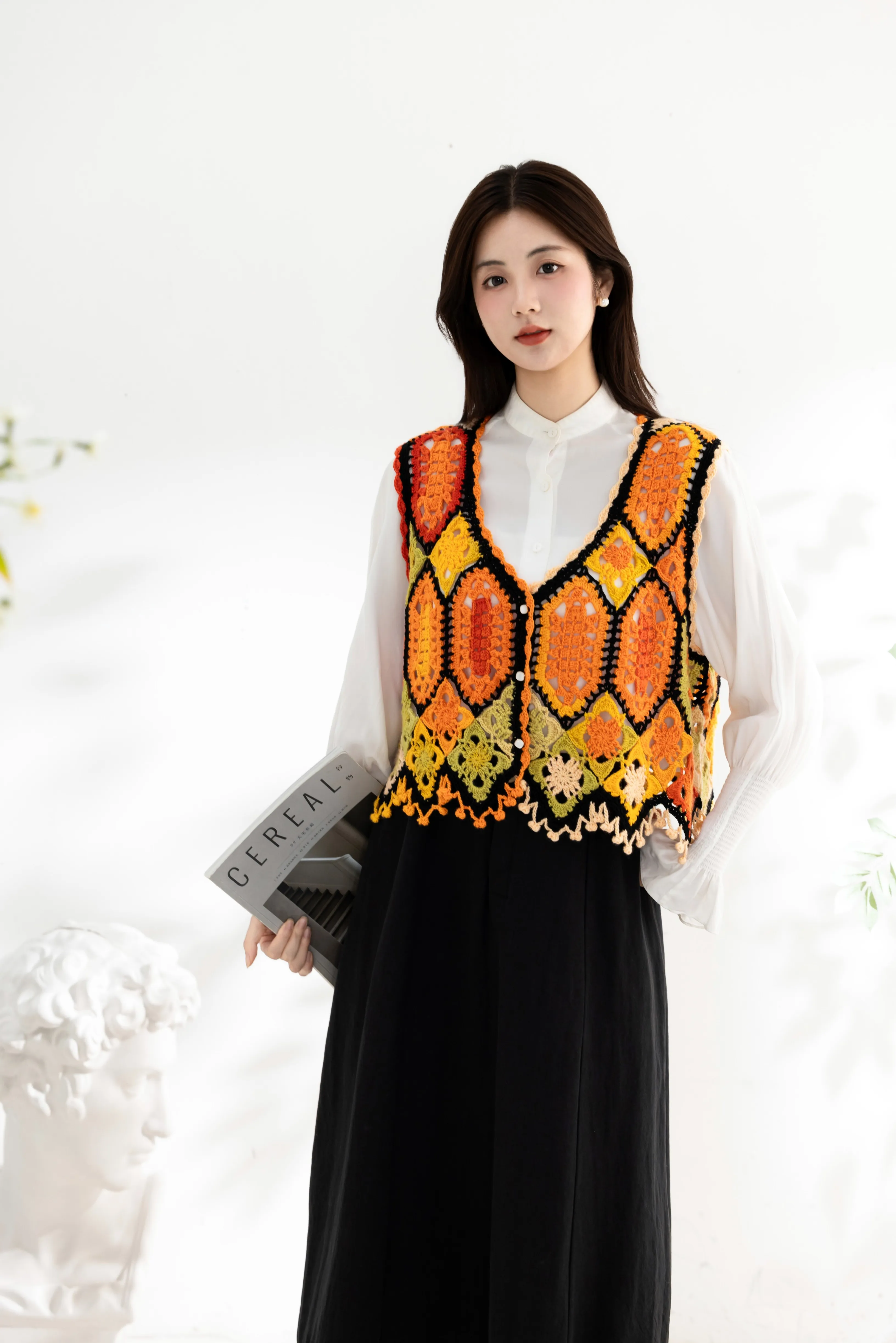 Shaded Patch Vest  crochet project