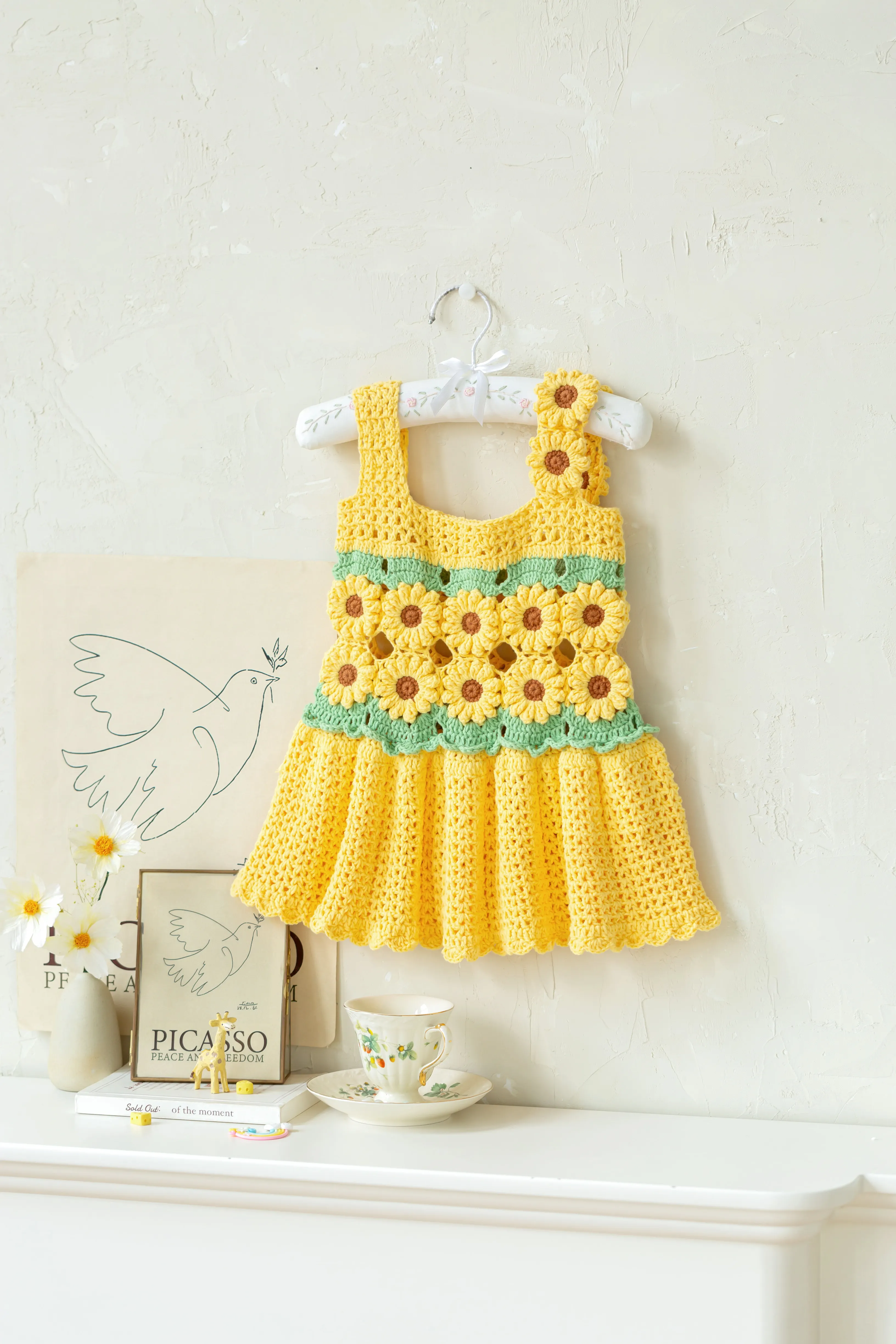 Sunflower Patchwork Dress crochet tutorial