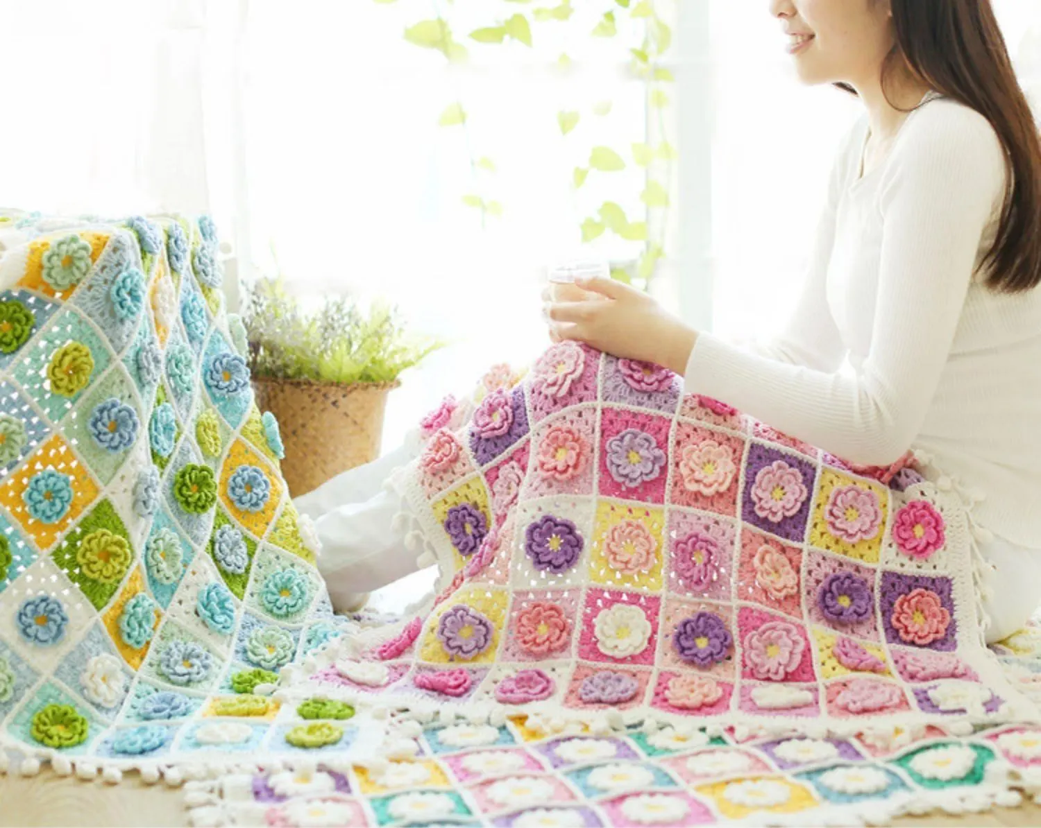 Daisy Pop Throw crochet tutorial