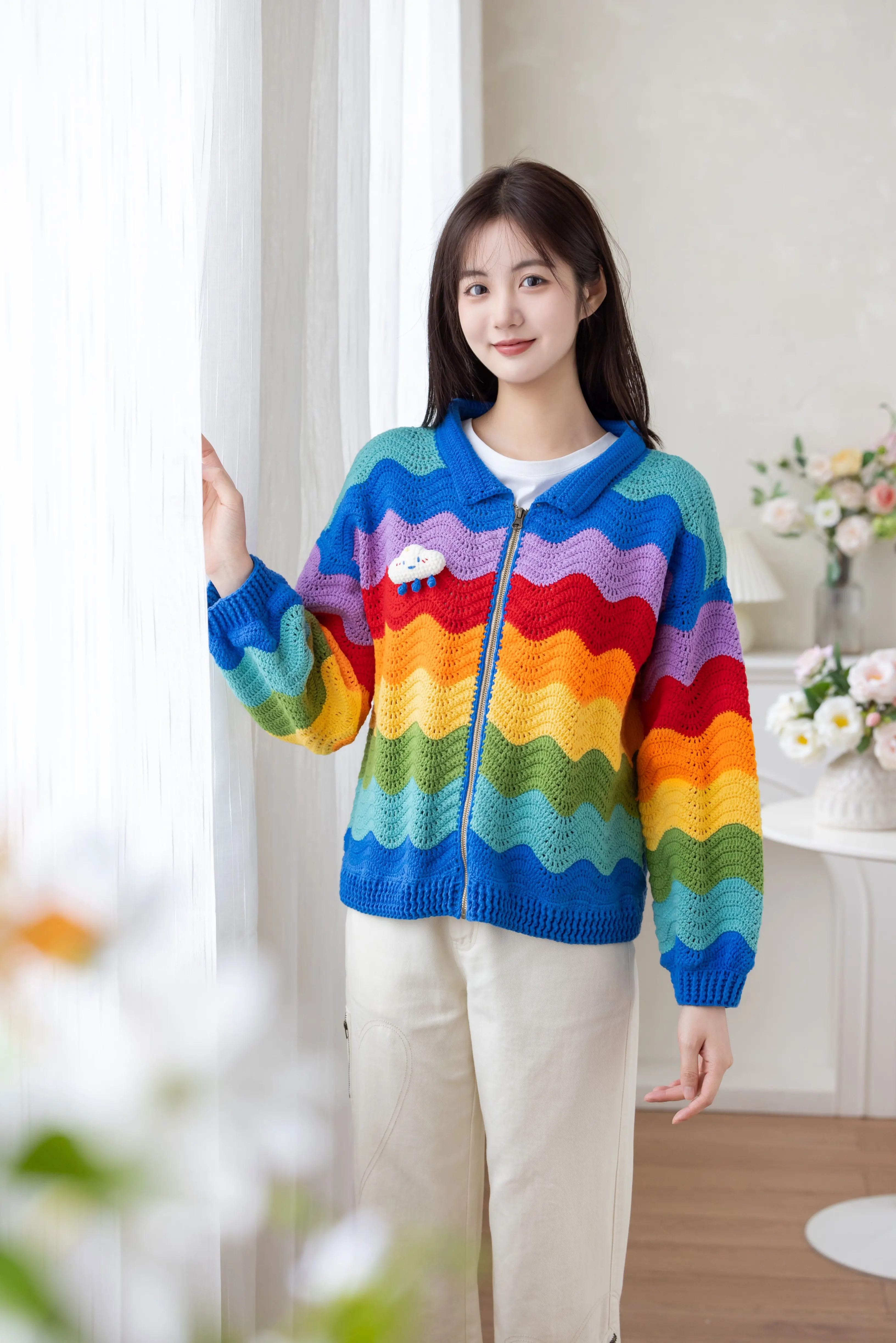 Rainbow Ripple Jacket crochet tutorial