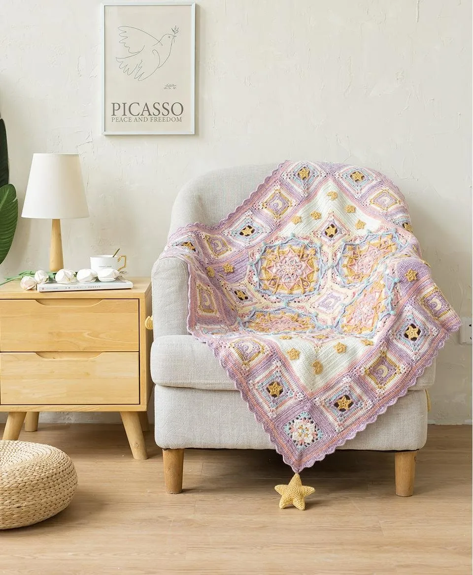 Dreamlike Star-Moon Blanket crochet project