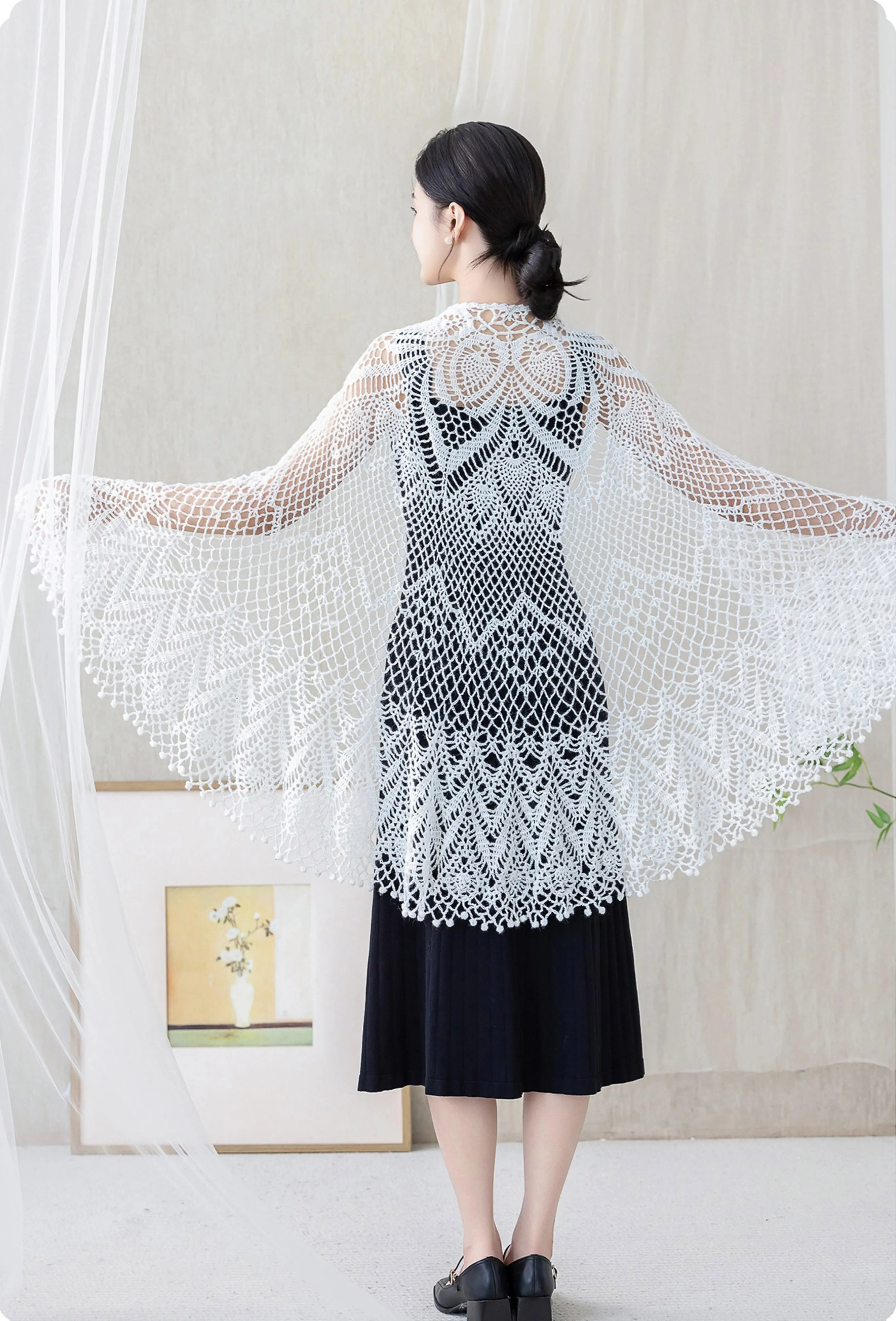 Peafowl Dance Shawl crochet project