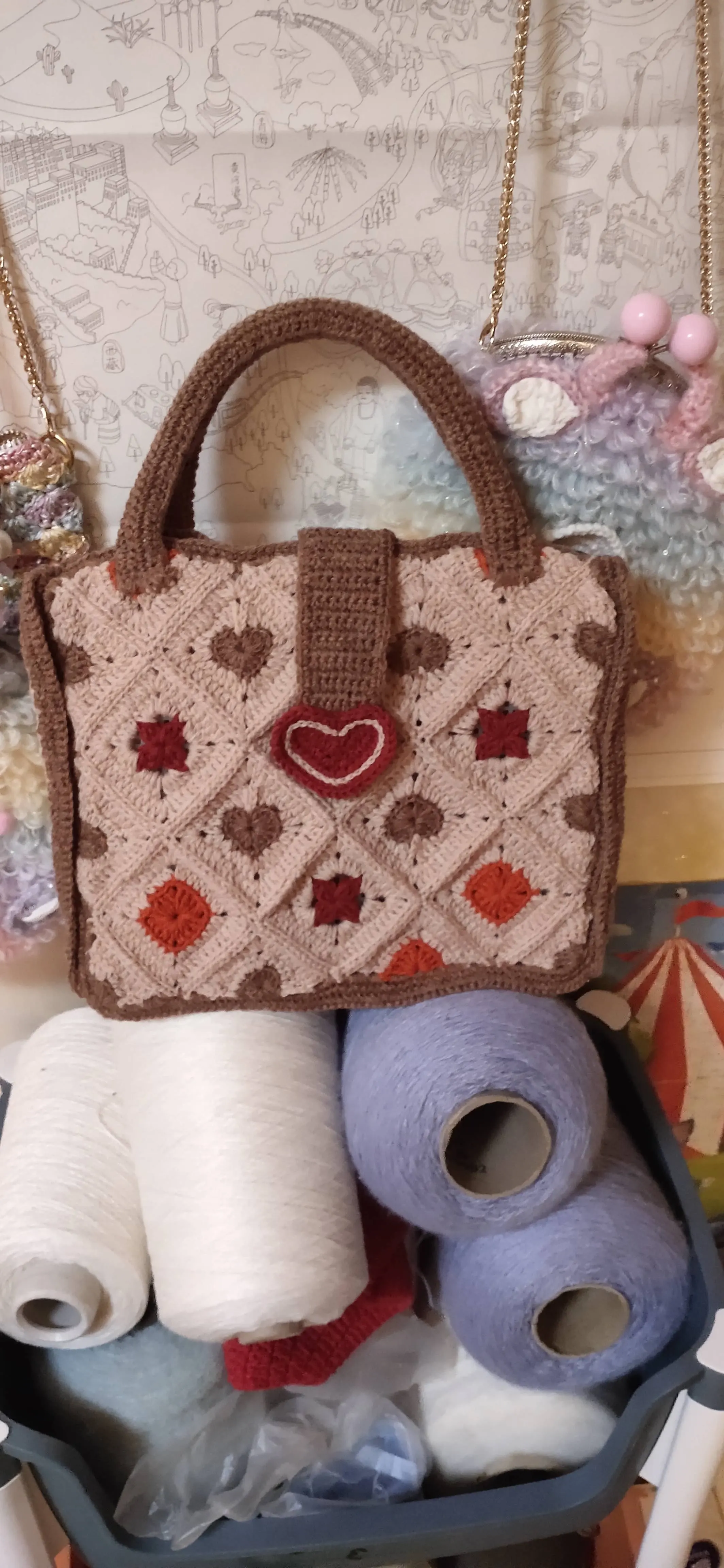 拼花包, a crochet project shared by Xiao兔(･᷆ω･᷇)