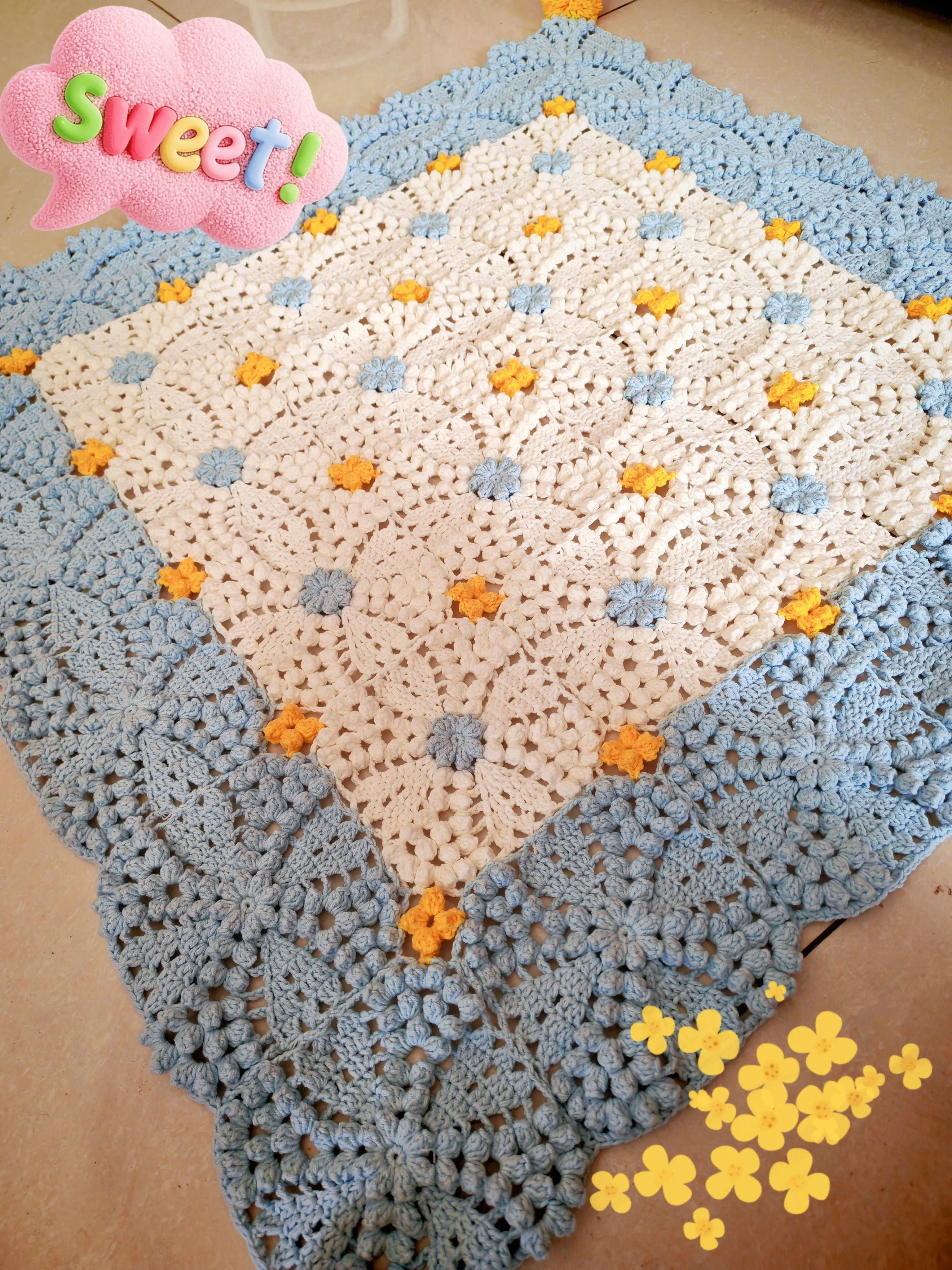 珍珠花毯, a crochet project shared by Sue