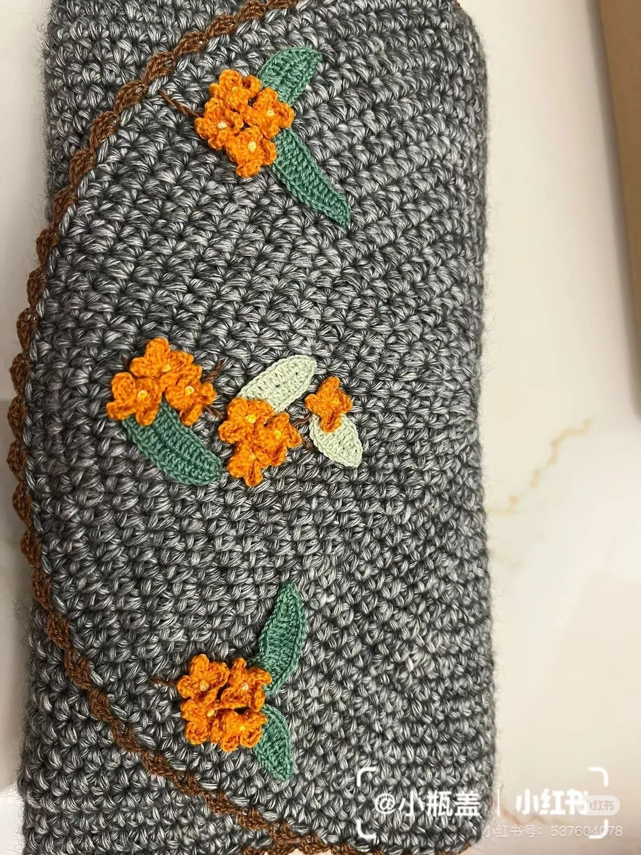 桂花钩针收纳包, a crochet project shared by 小瓶盖