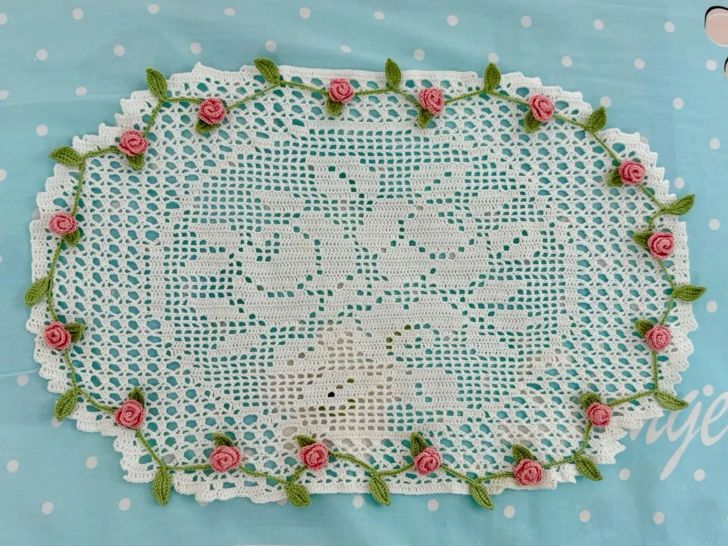 玫瑰 🌹蕾丝 花垫, a crochet project shared by 豆瓣酱