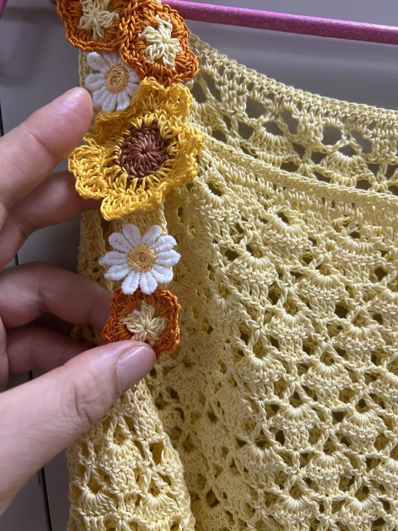 花蔓吊带裙黄色, a crochet project shared by Ms 董