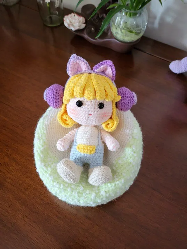 用家里的线材做了个, a crochet project shared by 曼曼