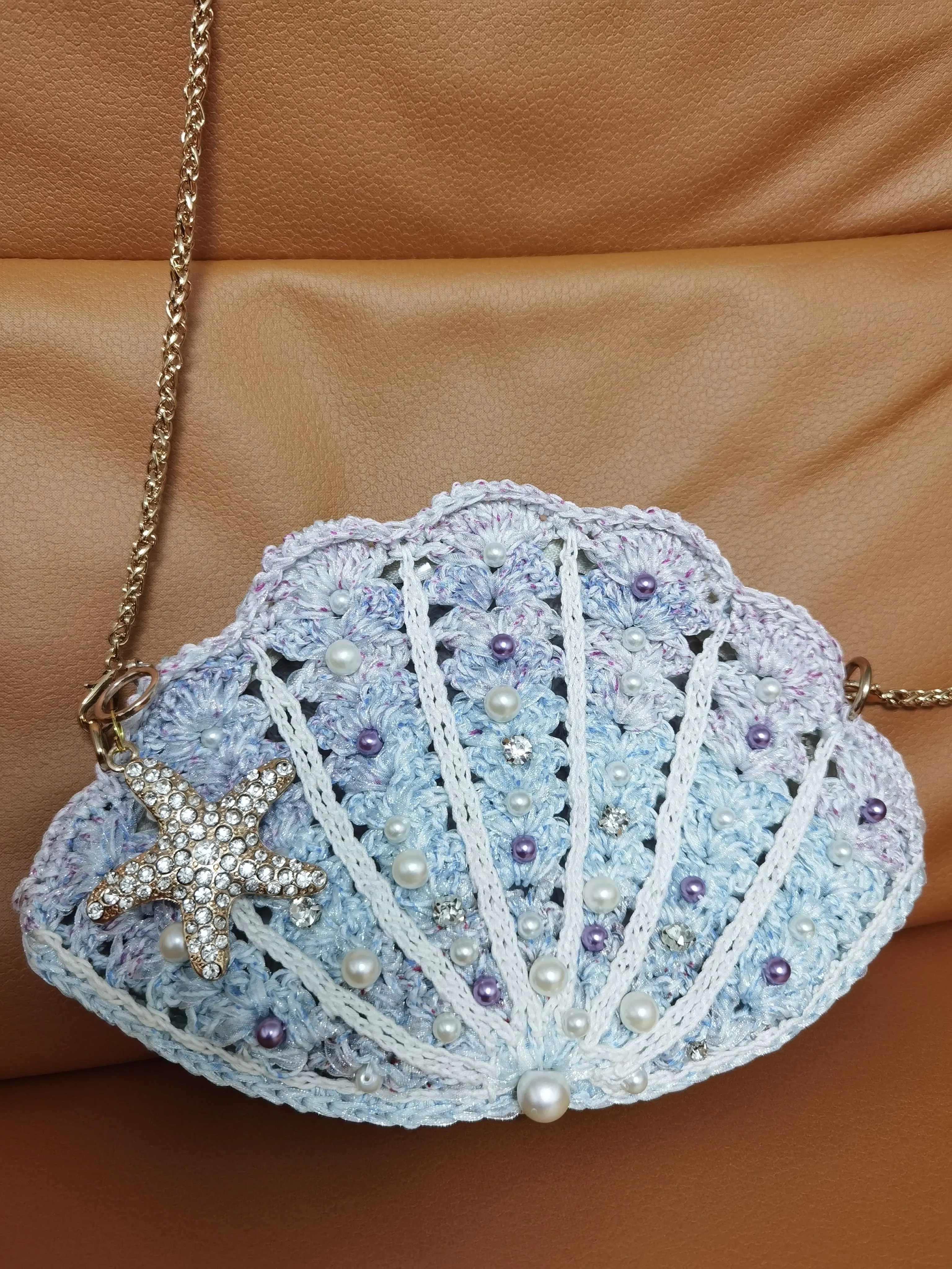 终于完成了，女儿最喜欢的贝壳包包, a crochet project shared by jia