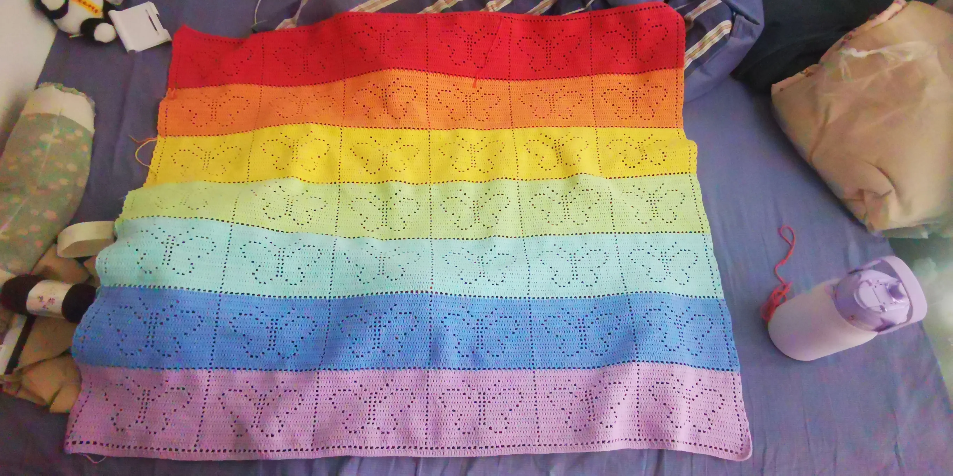 彩虹毯, a crochet project shared by 🙈 🙉 mào~