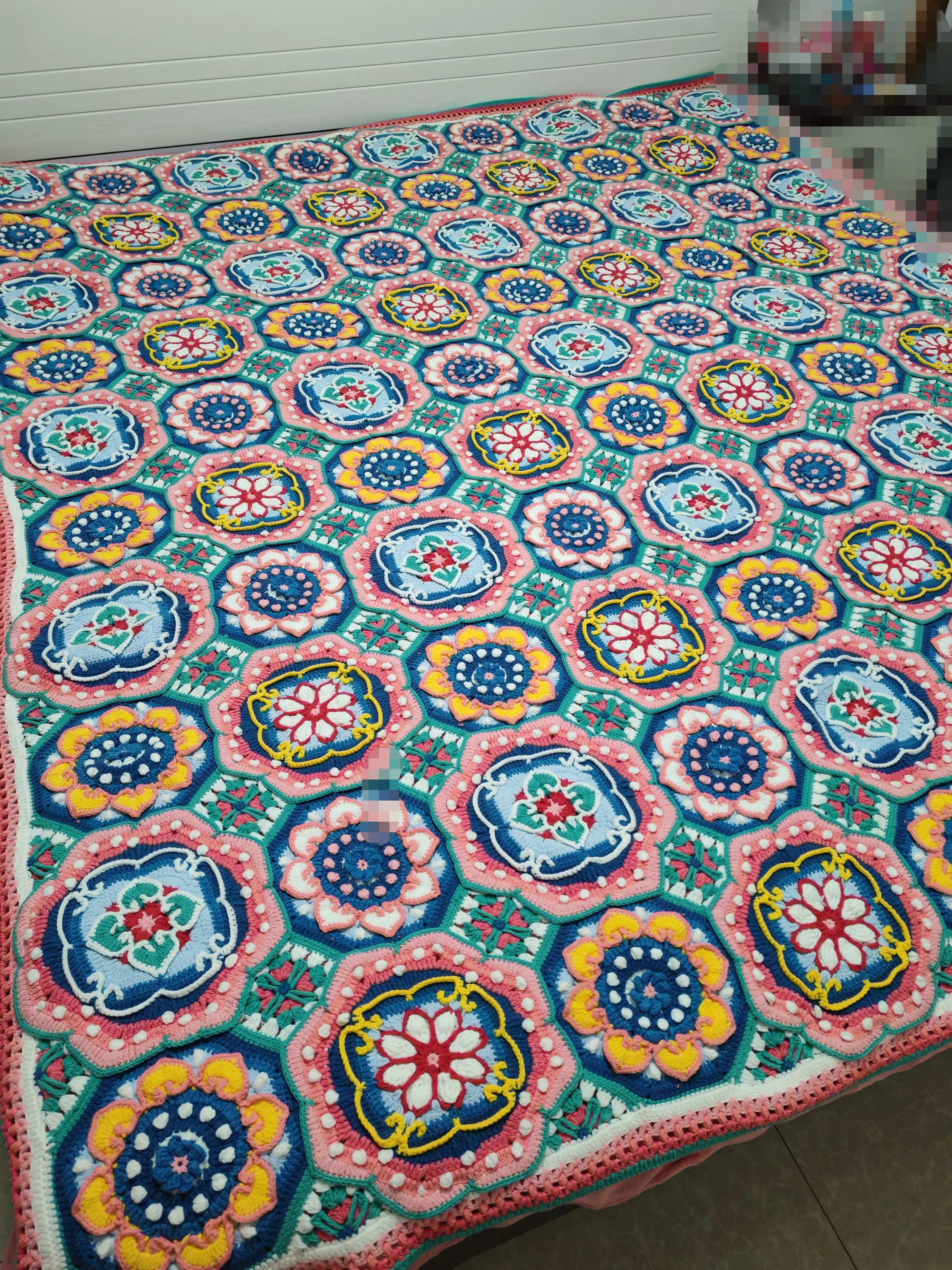 如意莲花毯, a crochet project shared by 双宝妈妈