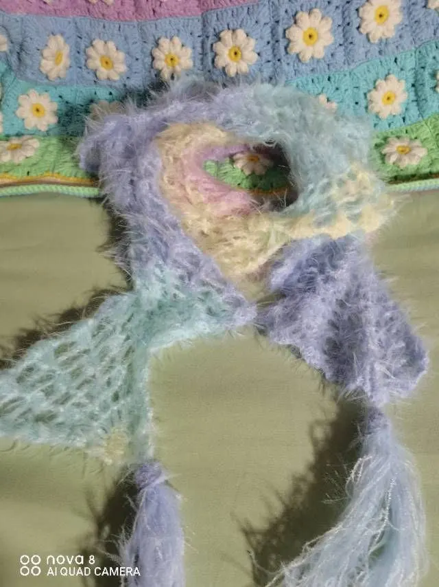毛绒绒的围巾, a crochet project shared by 啦啦啦
