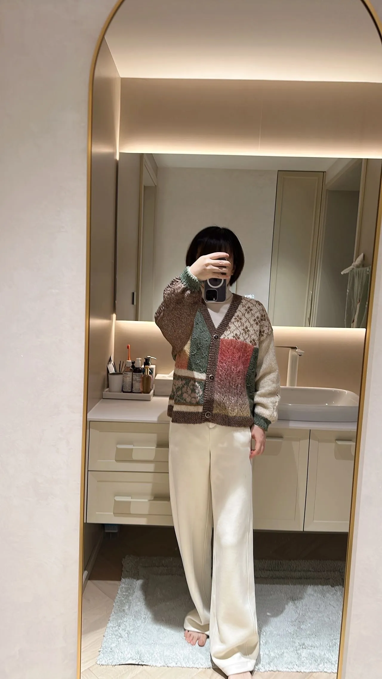 秋阑开衫，小码是有点短，烫的时候抻了抻, photo 1