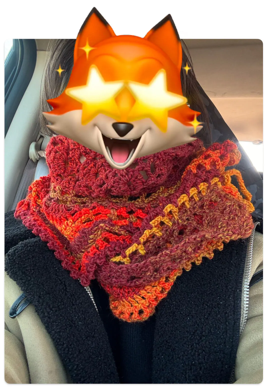 花朵围巾完工啦, a crochet project shared by 小爱好