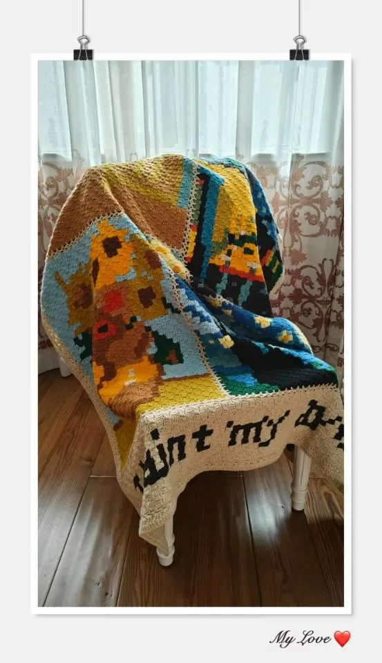 梵高艺术像素毯, a crochet project shared by 体贴的旧时光