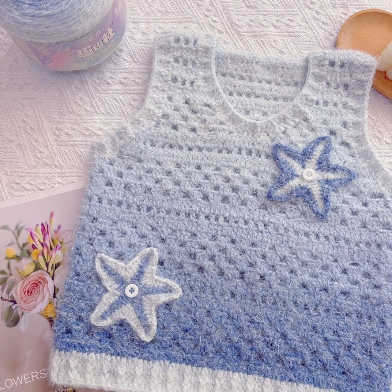 一天可以钩织的简单背心, a crochet project shared by 织夏手作