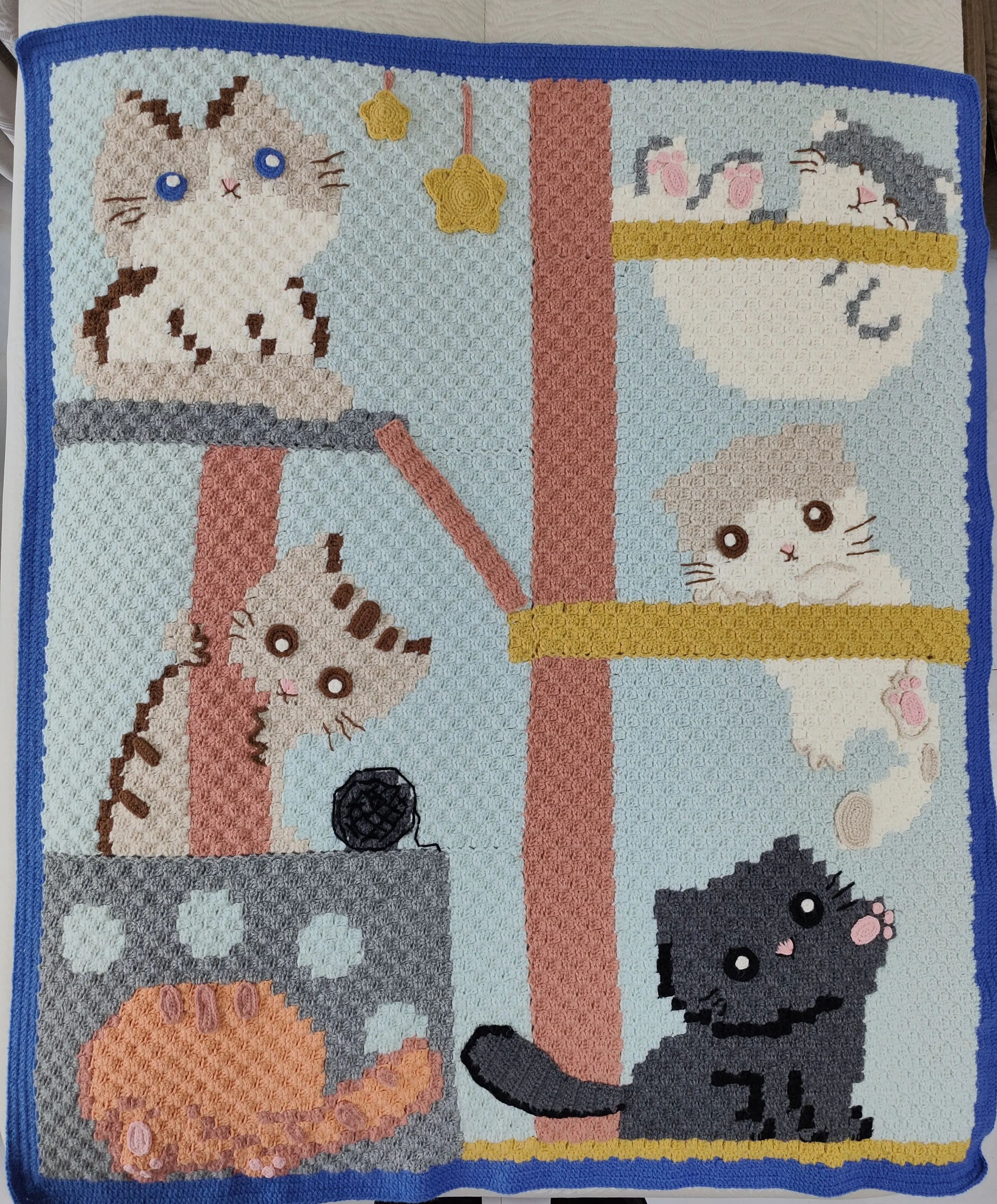 猫像素毯子, a crochet project shared by 雪燕