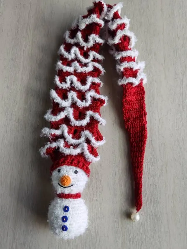 圣诞树围脖(雪人款), a crochet project shared by 天边彩霞