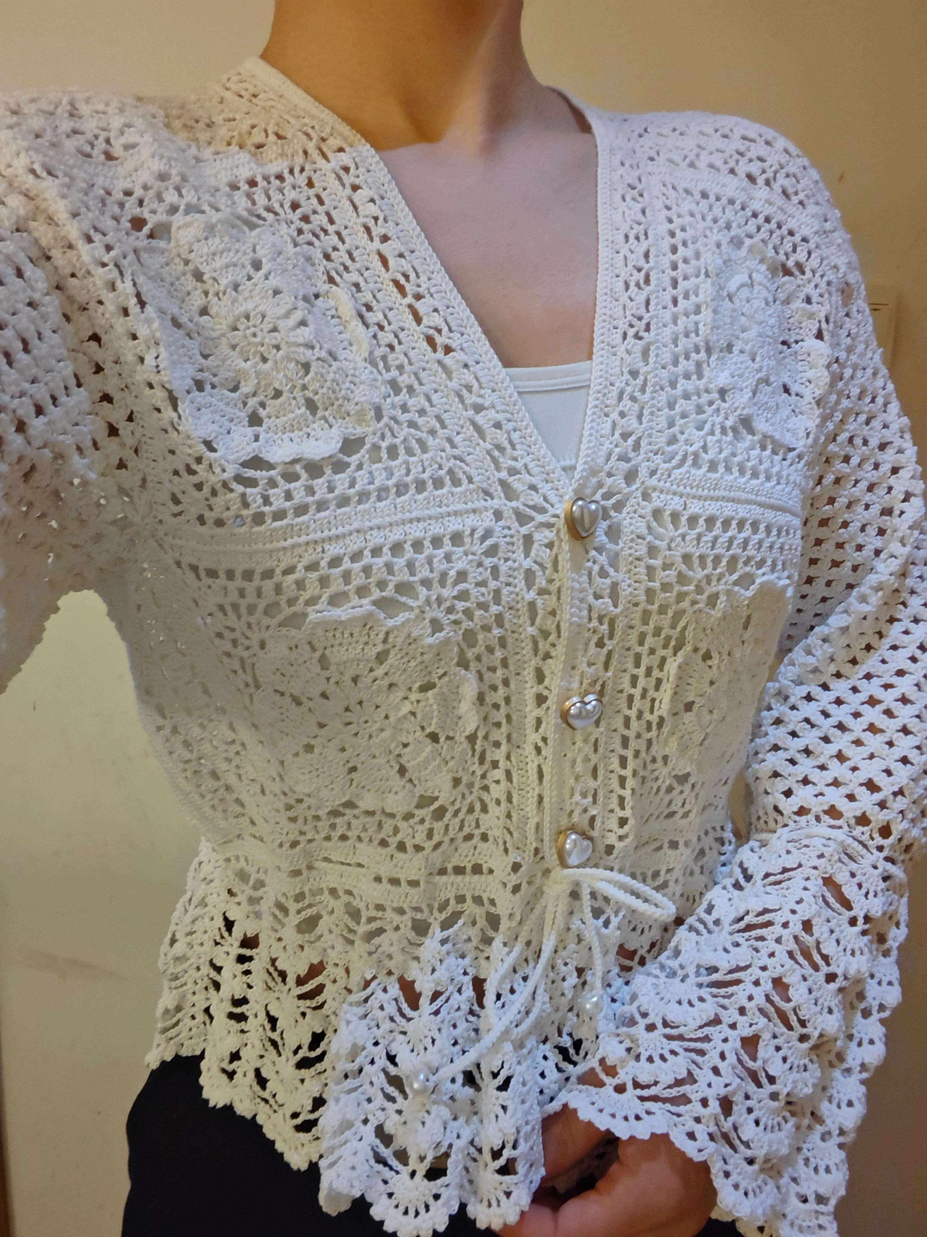 悬铃蕾丝开衫：第一件蕾丝作品, a crochet project shared by 初见