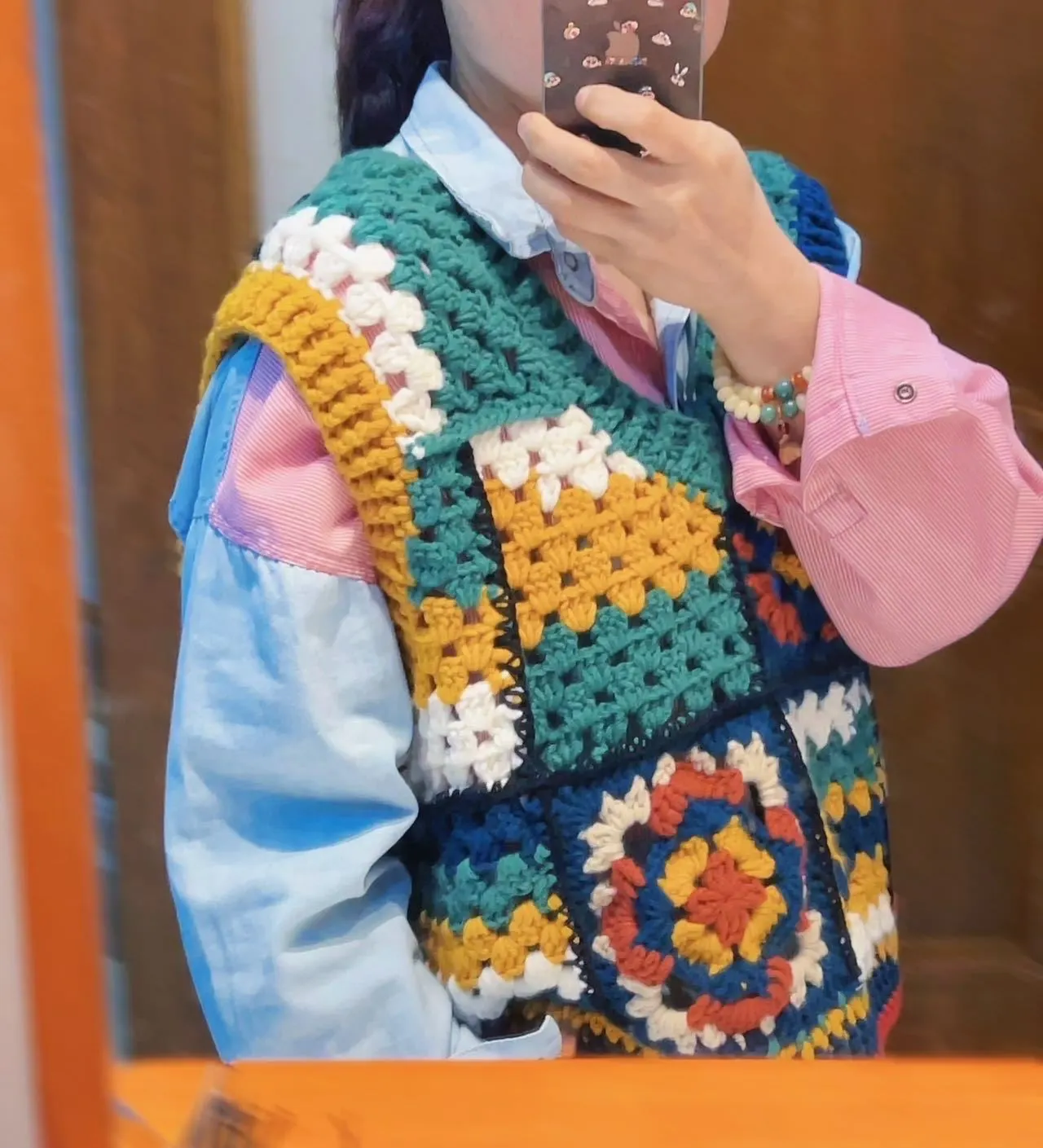 用手里多余线团完成, a crochet project shared by 周月半子