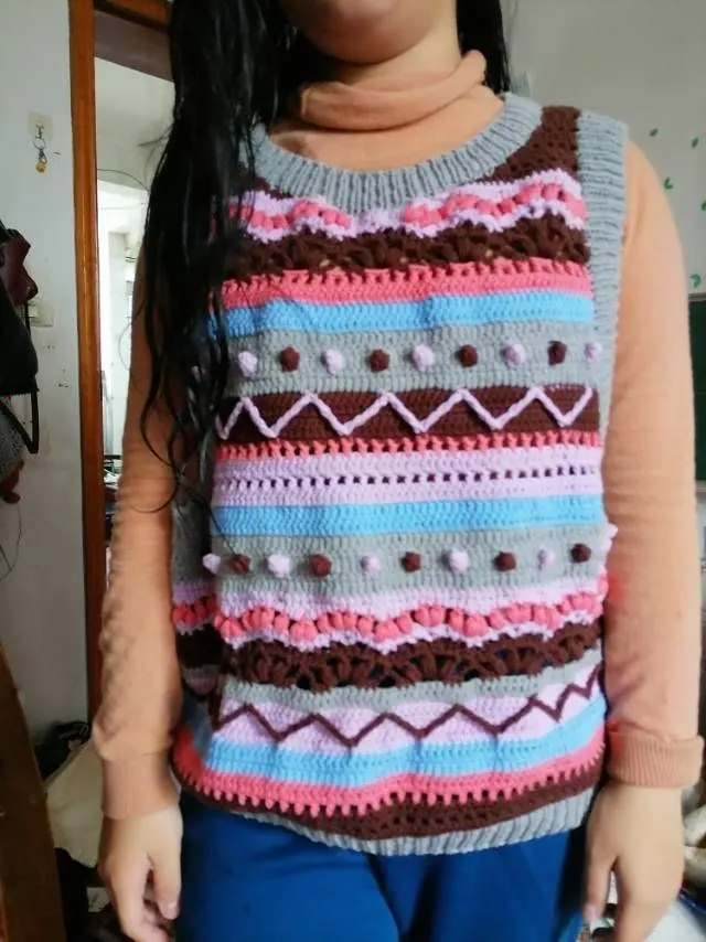 用的五股棉,3.5mm钩针,钩边用的棒针4.0mm, a crochet project shared by 阳翊宝贝