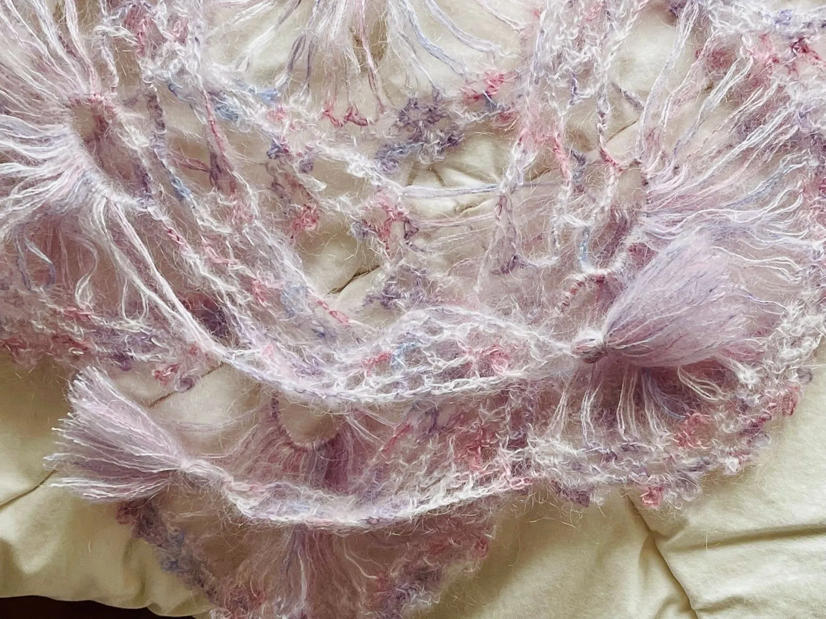 真丝马海毛披肩, a crochet project shared by 66M55