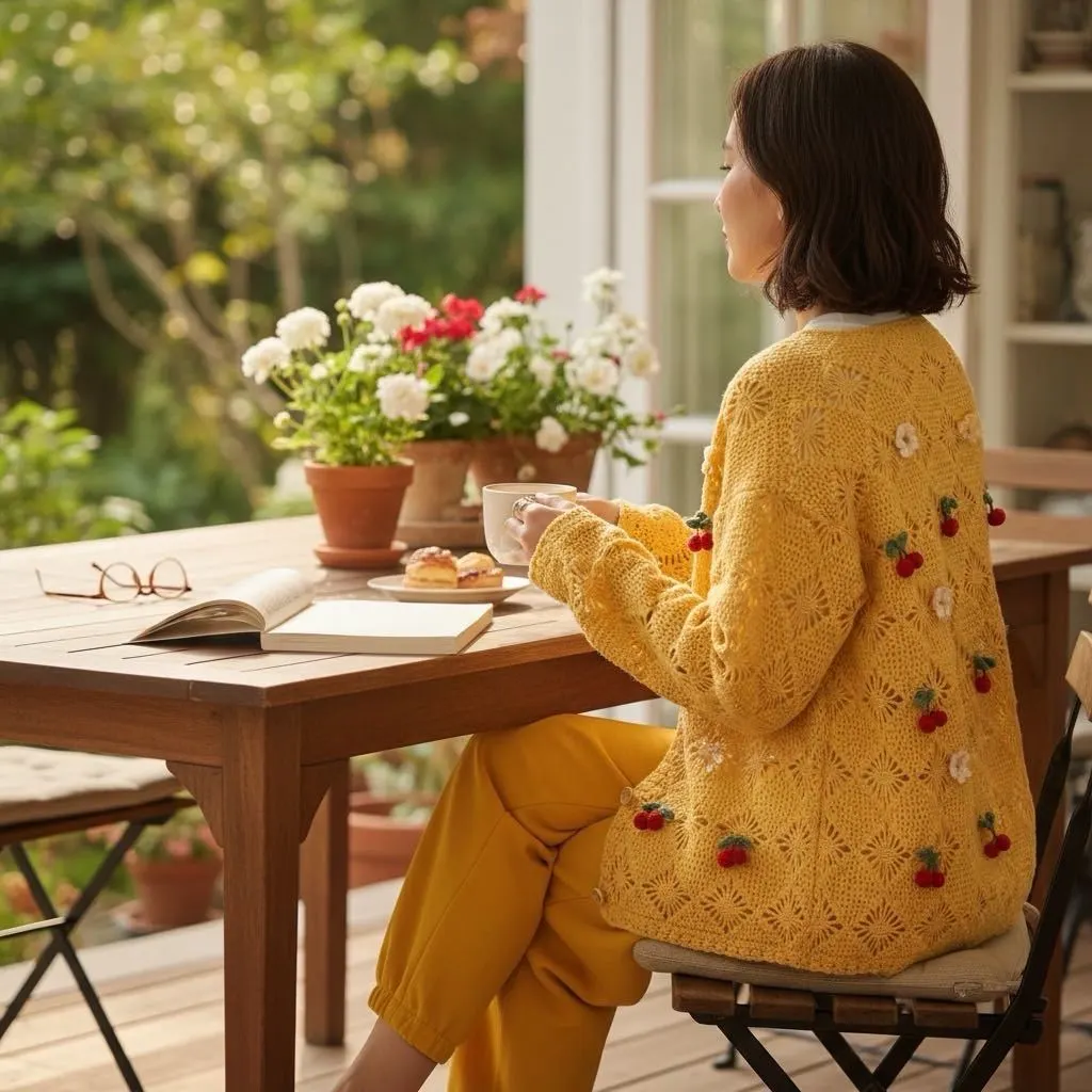 这件樱果开衫我终于钩完了！真的太有成就感了🍒🧶, a crochet project shared by 玉米