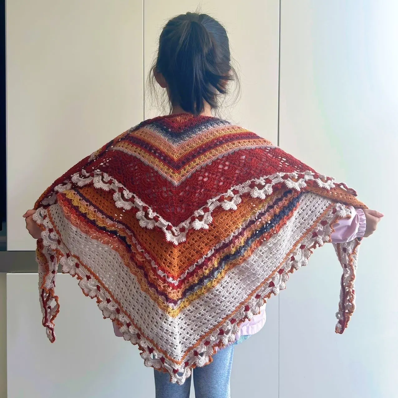 🧶钩织｜莲锦披肩🧣完工, a crochet project shared by coayyy