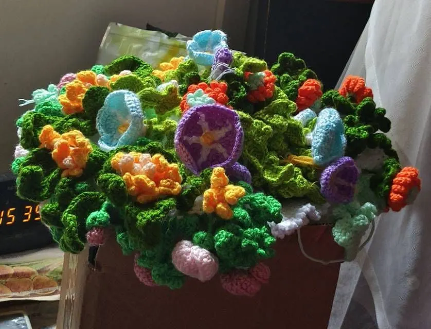 野趣花束毯, a crochet project shared by 红