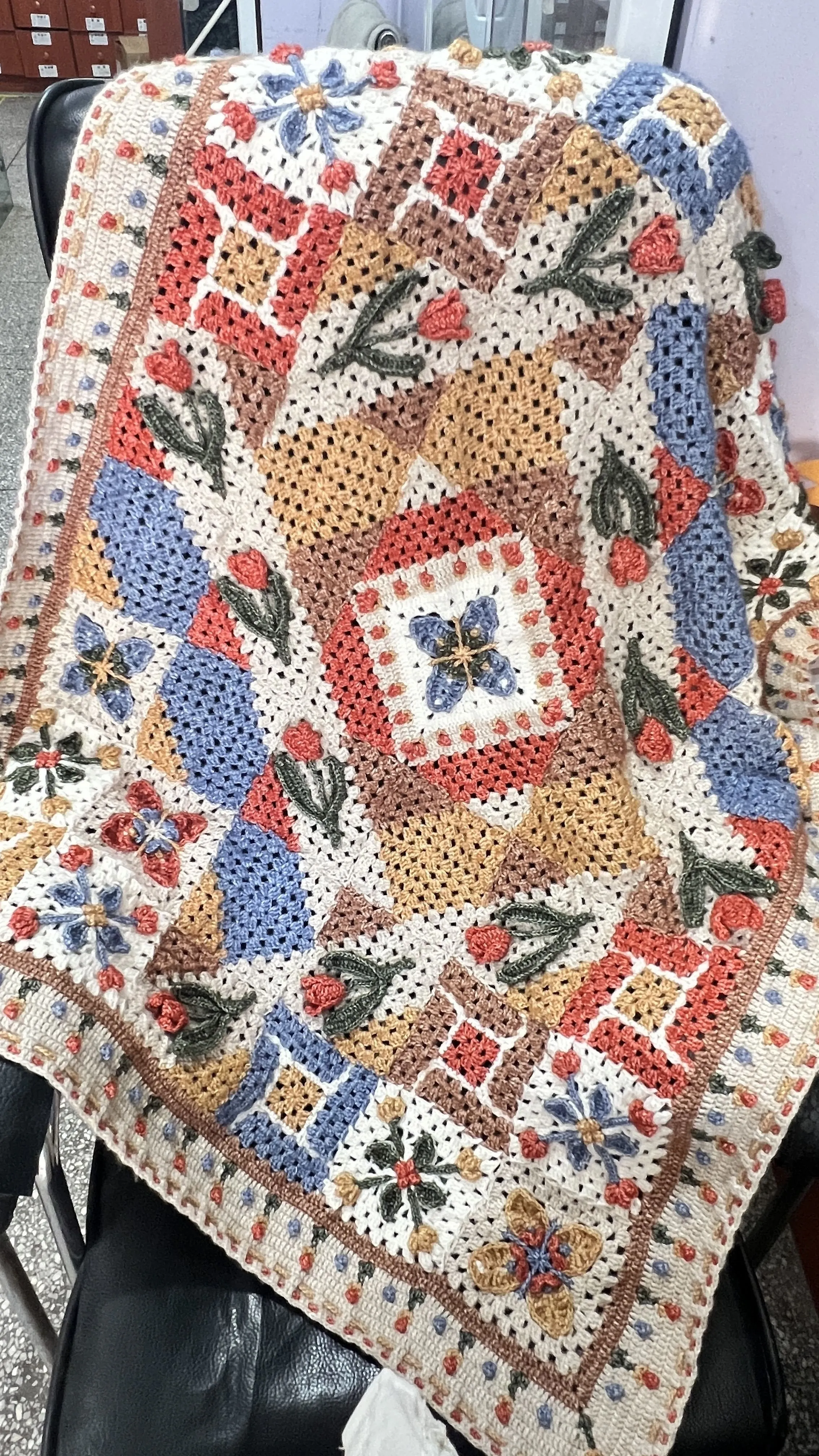 郁金香风车毯, a crochet project shared by Huᴗi_ᥫᩣ