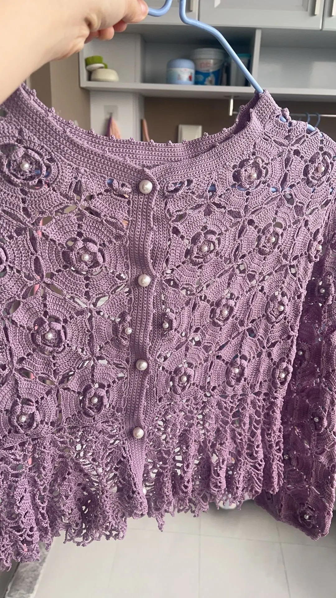 今天洗了,不知道会不会变长一点, a crochet project shared by 杨建群