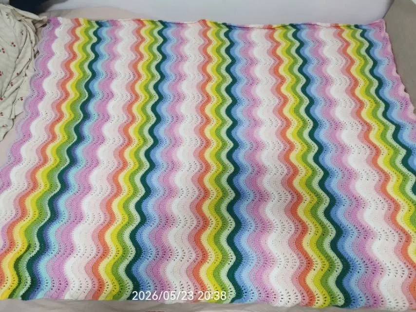 彩虹🌈波浪毯, a crochet project shared by 学兰