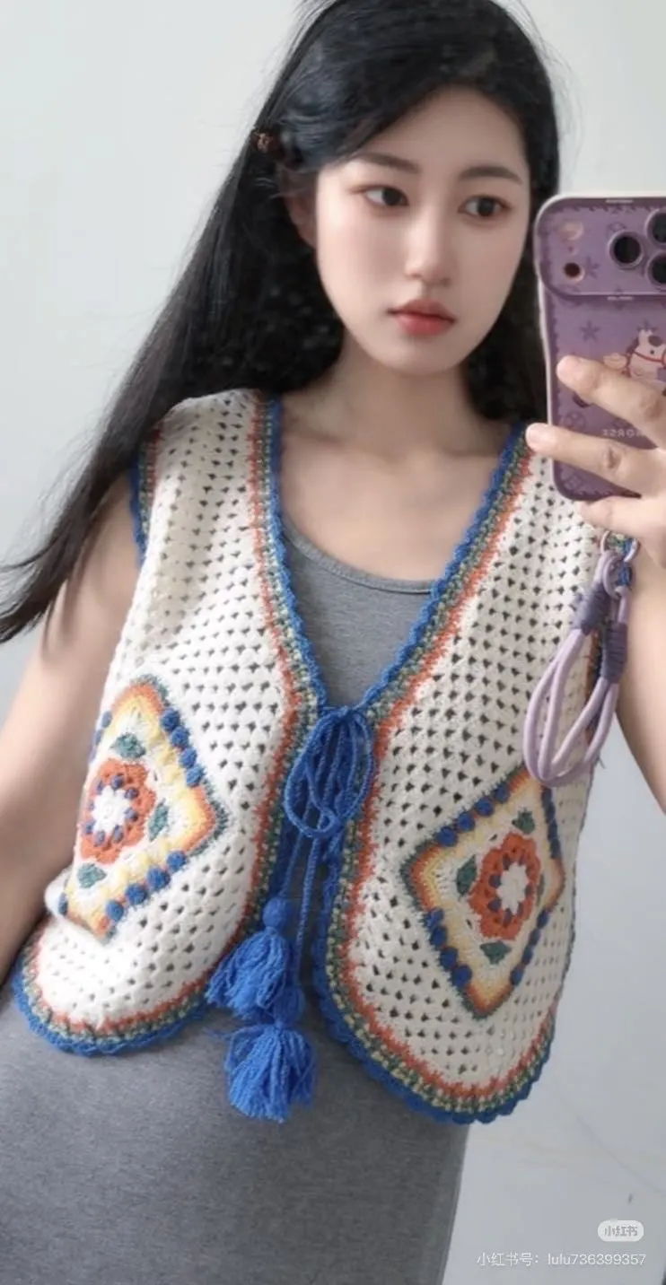 波西米亚风（珈岚马甲）, a crochet project shared by 大大大大大露露
