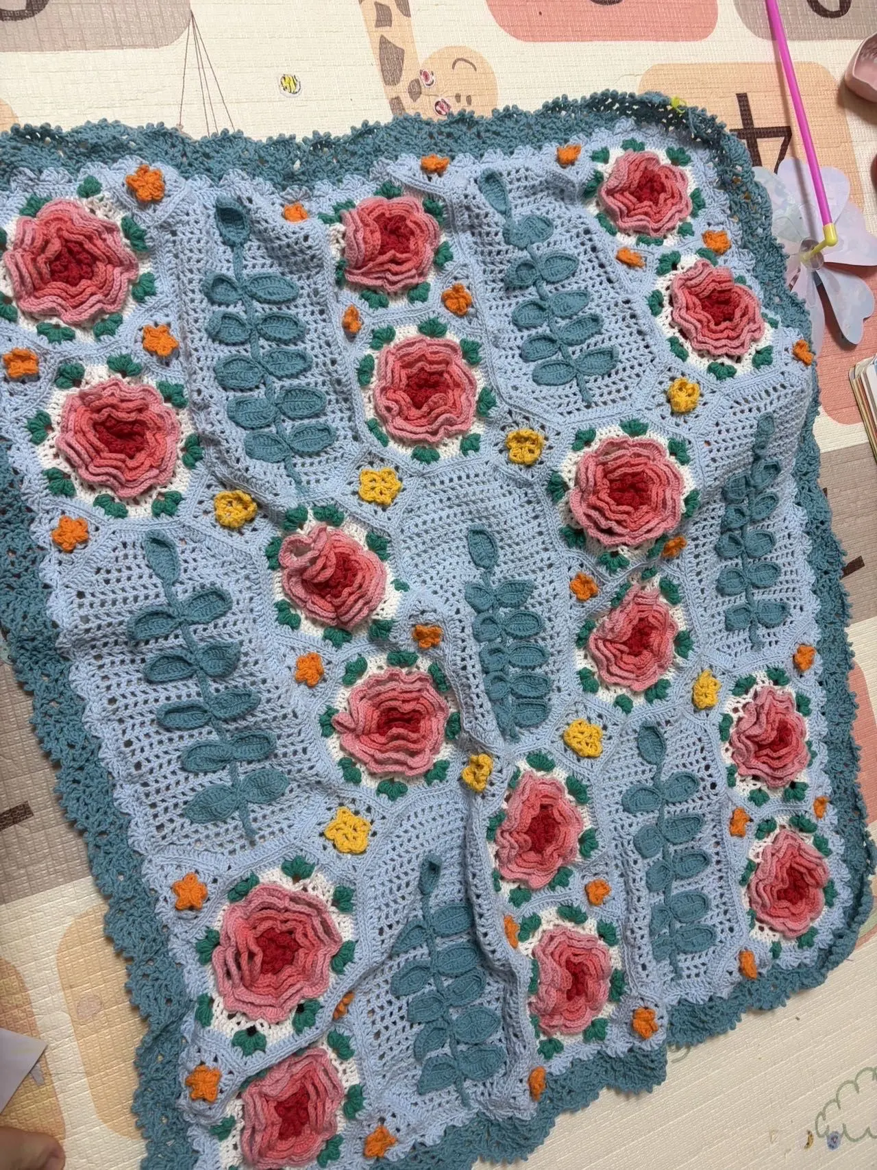 莫里斯蔷薇花毯, a crochet project shared by 是秀不是绣