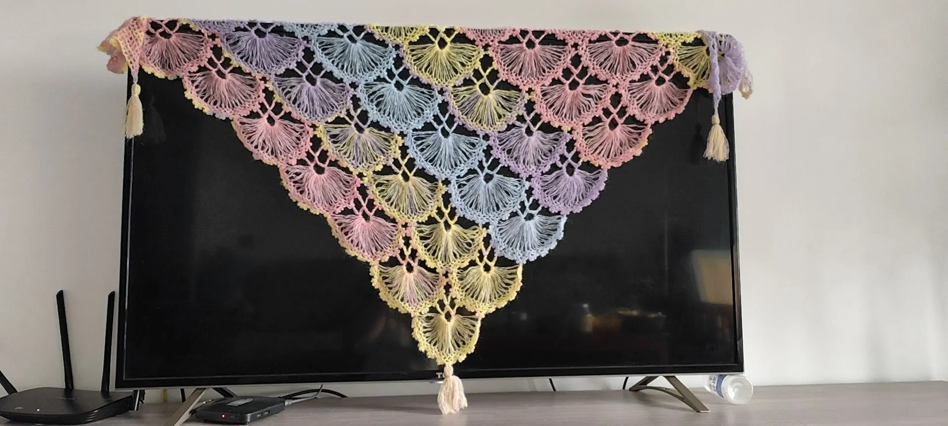 美丽的合欢花披肩, a crochet project shared by 再读红楼