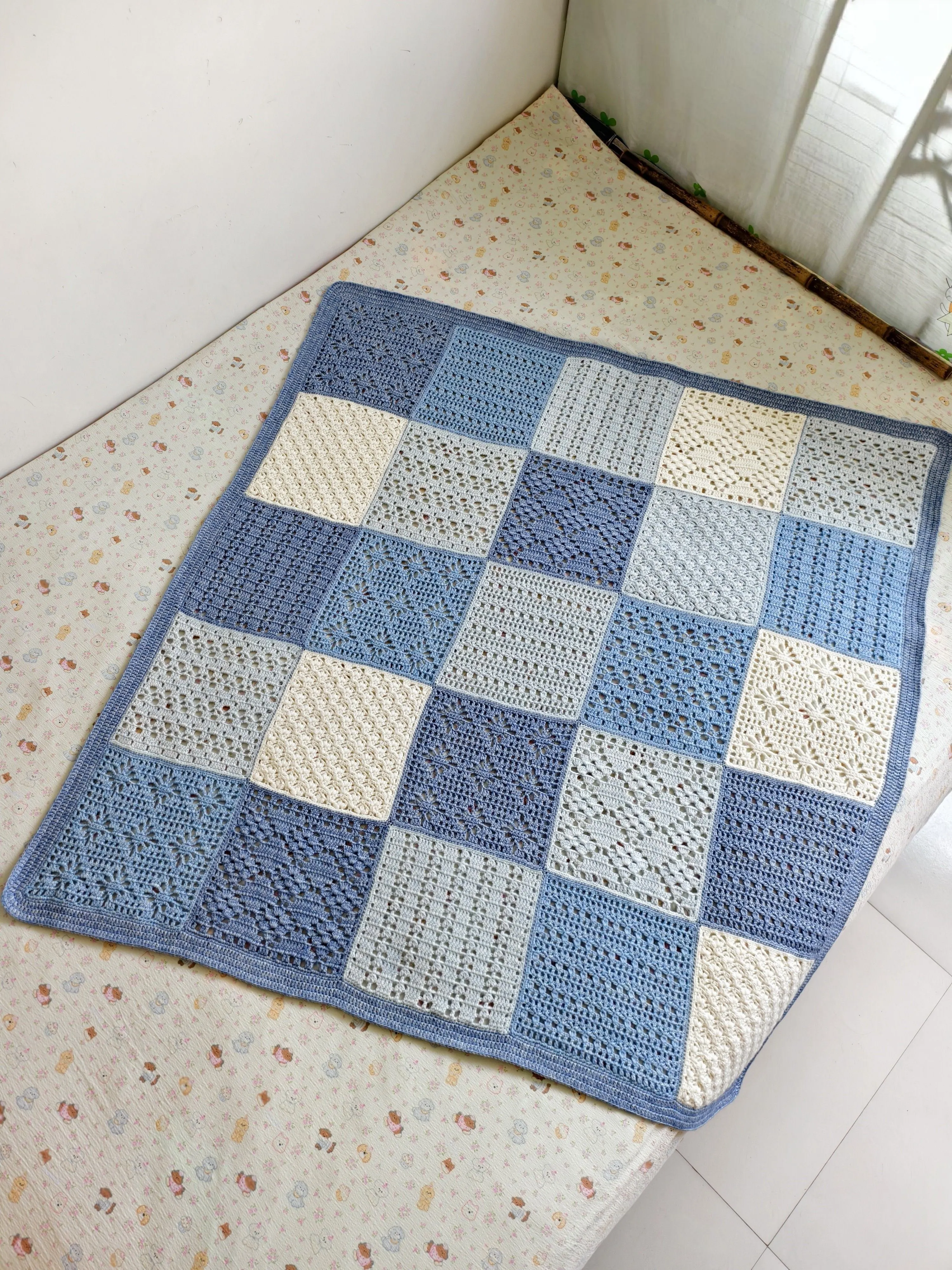 雨雾拼花毯, a crochet project shared by 雪雪