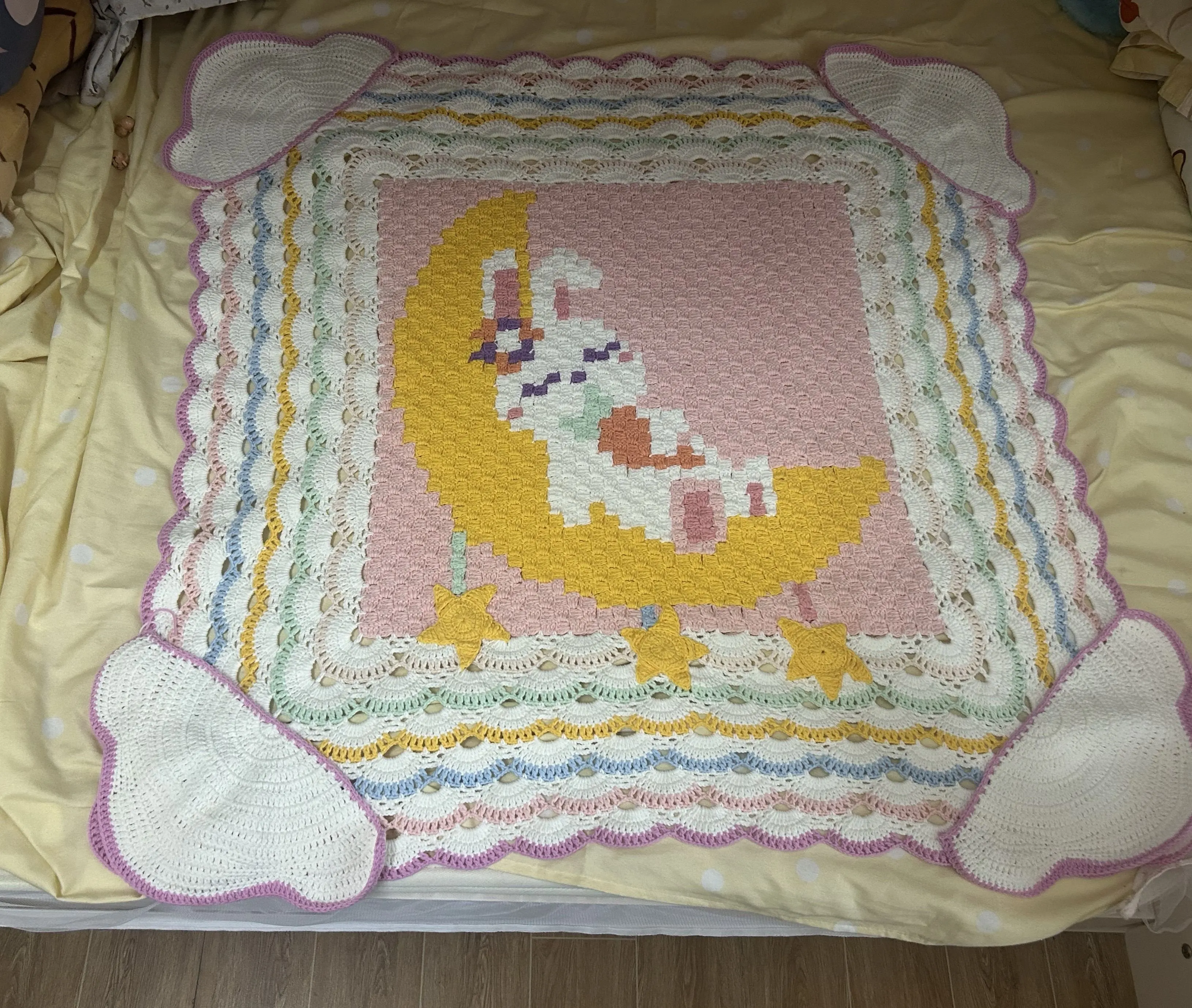 动物甜梦毯:美美兔, a crochet project shared by 小哪吒🐷