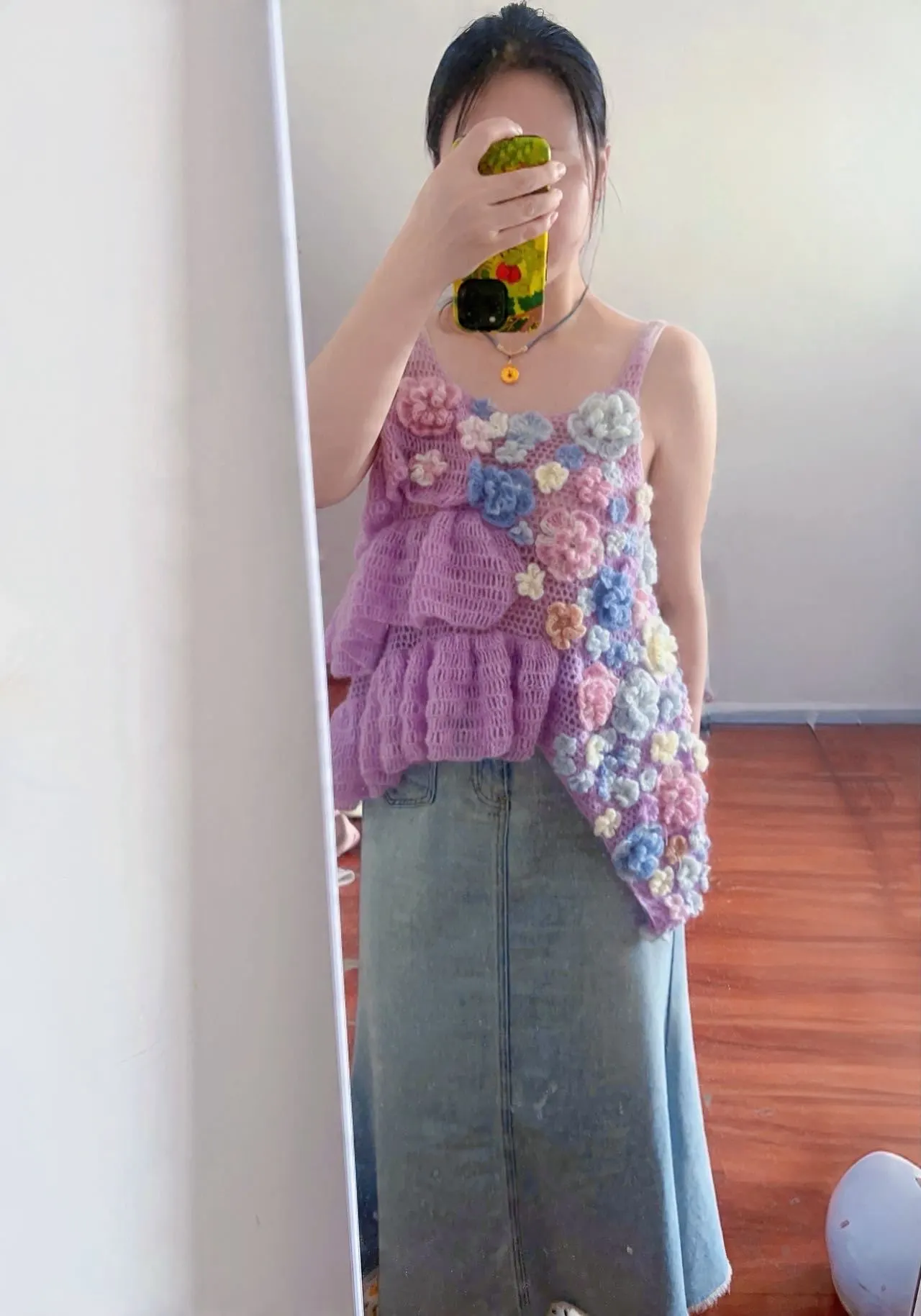 花朵吊带, a crochet project shared by 月
