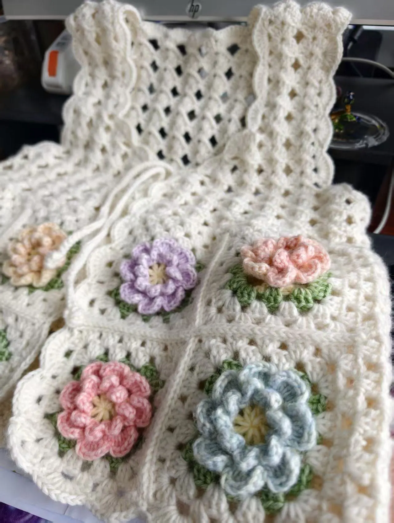云朵花饰马甲, a crochet project shared by 格格妈是女王