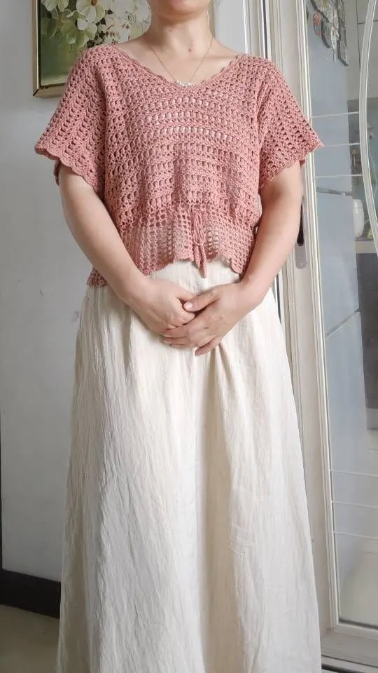 束腰短袖, a crochet project shared by 哈哈静