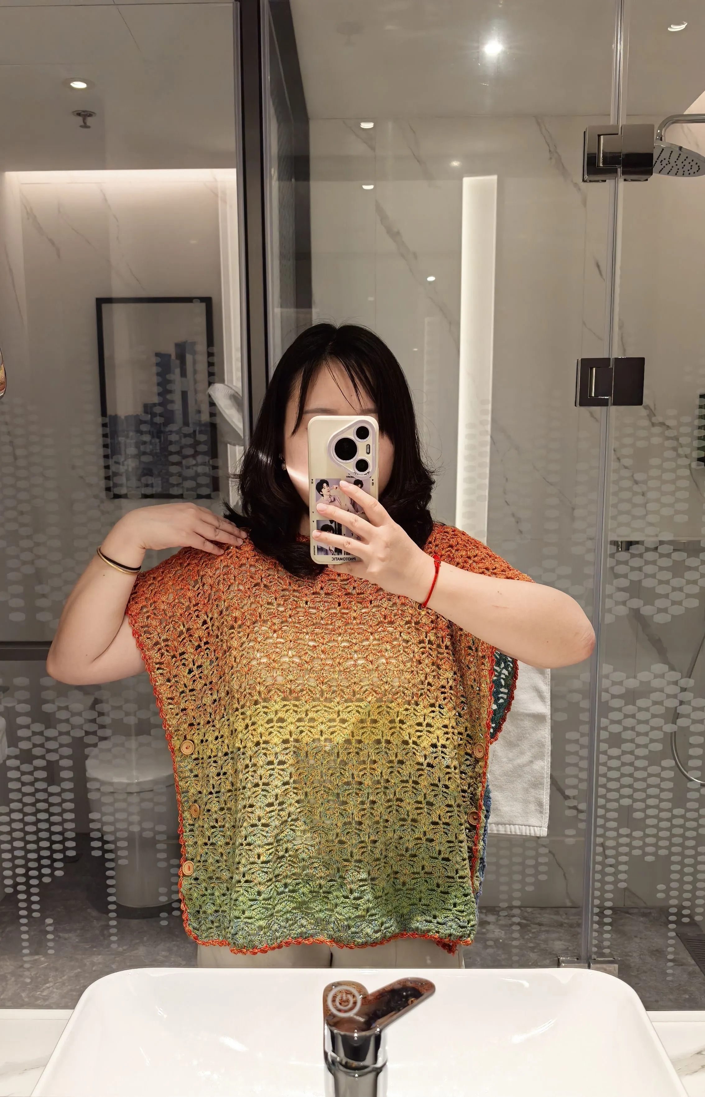 灵犀渐变罩衫完成啦～, a crochet project shared by 江hy
