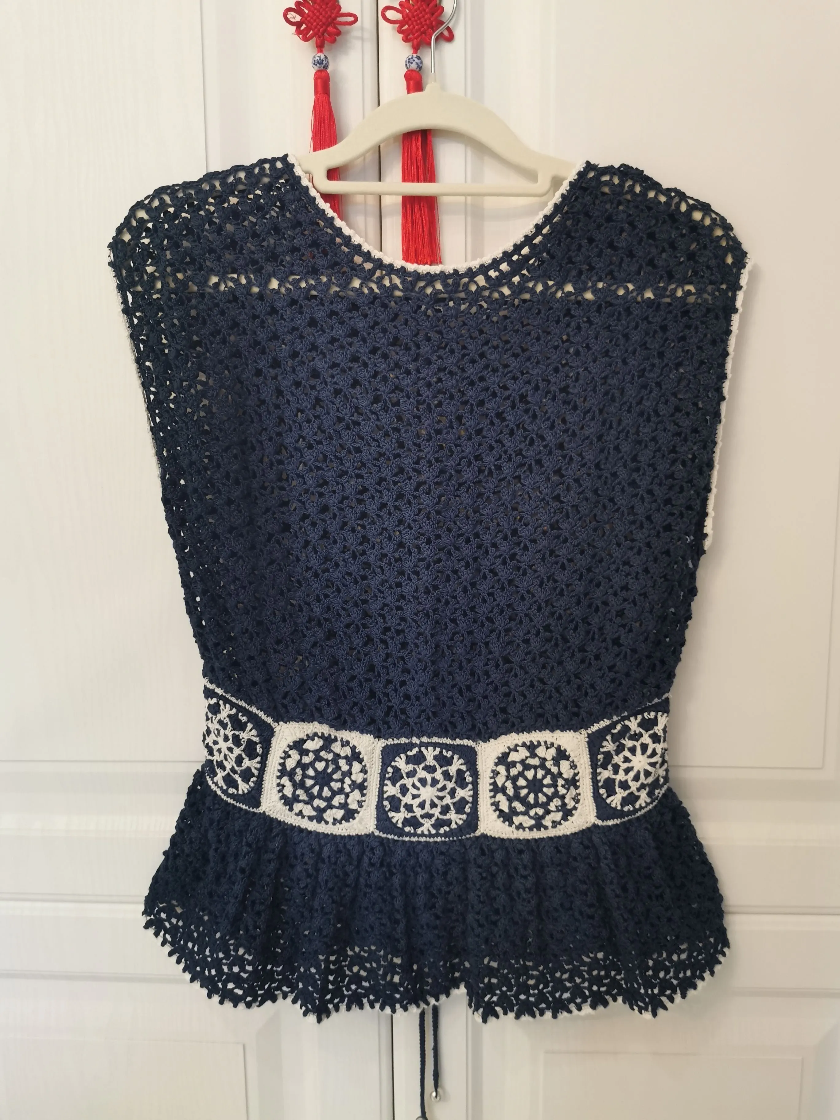 非常漂亮的青花蕾丝上衣, a crochet project shared by 莹卿