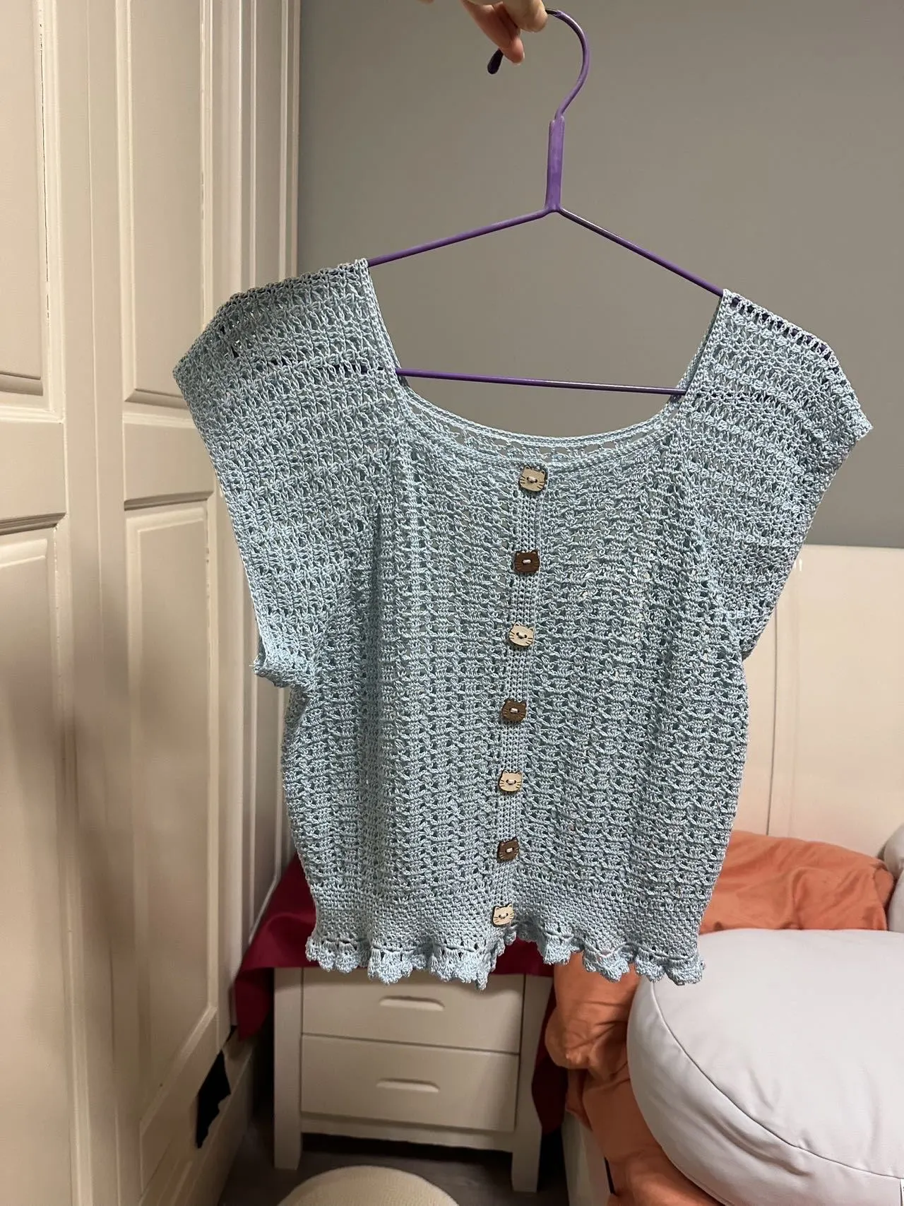 水蓝色开衫, a crochet project shared by 椰